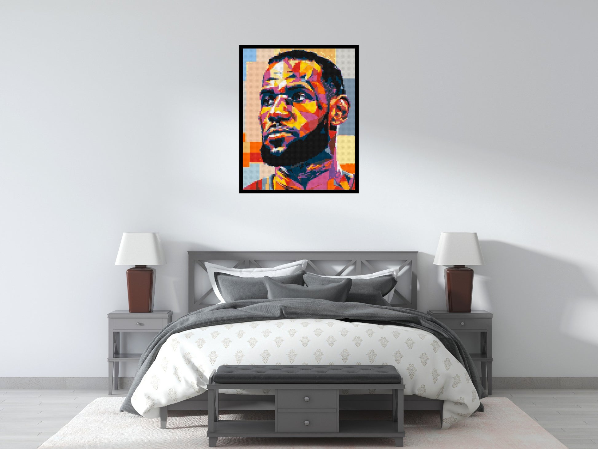 LeBron James - Brick Art Mosaic Kit 4x5 scene with frame