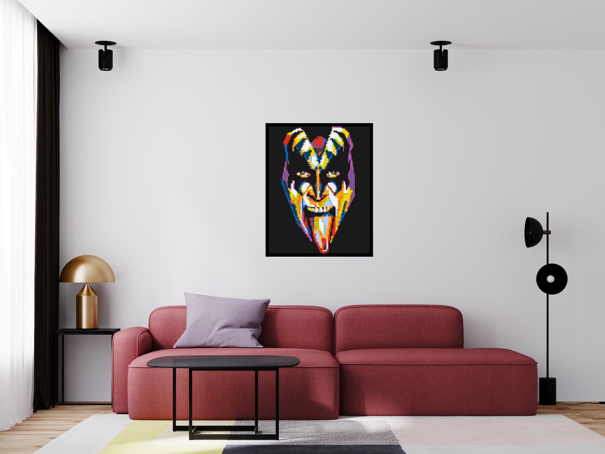 Gene Simmons - Brick Art Mosaic Kit 4x5 scene with frame