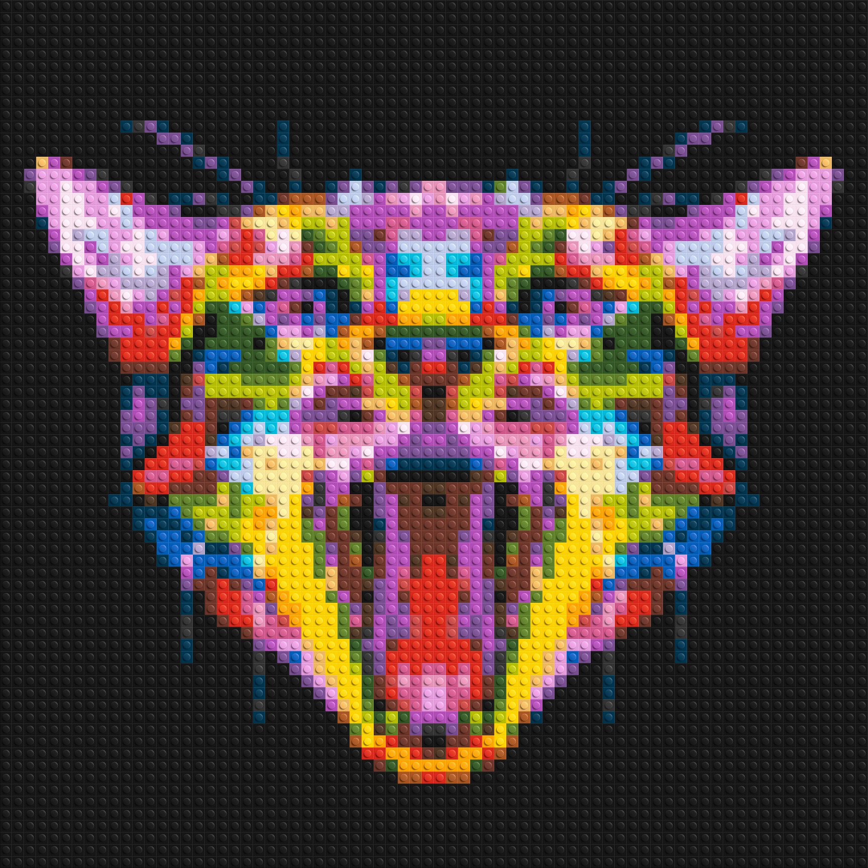 Meowing Cat Colourful Pop Art - Brick Art Mosaic Kit 3x3 large