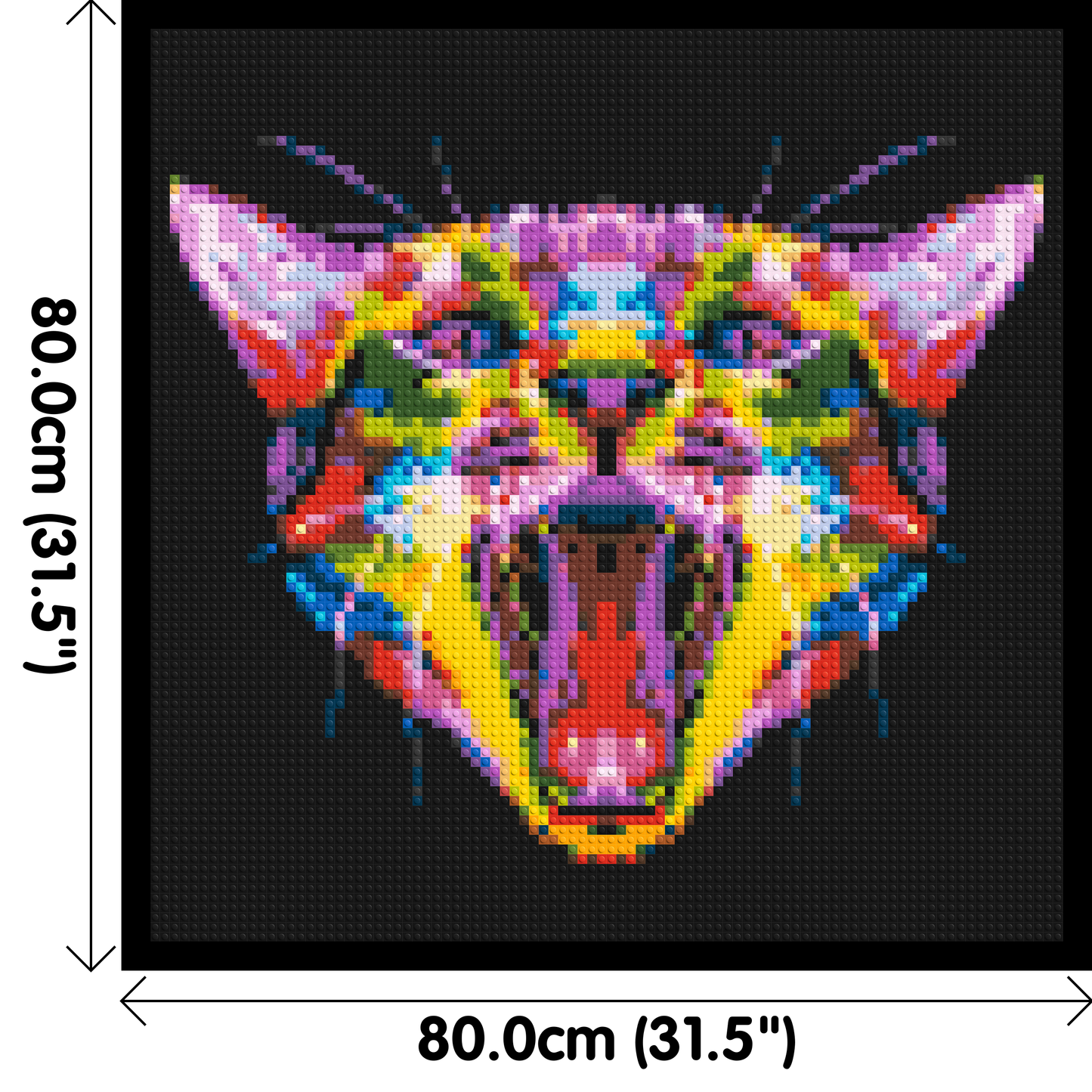 Meowing Cat Colourful Pop Art - Brick Art Mosaic Kit 4x4 large
