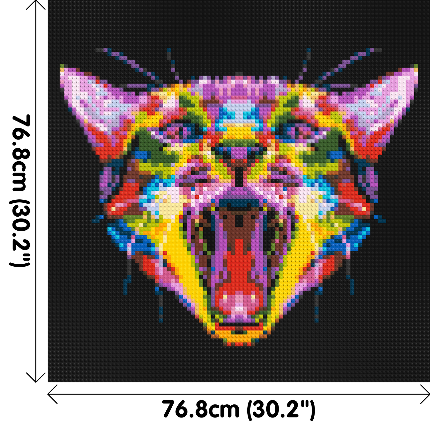 Meowing Cat Colourful Pop Art - Brick Art Mosaic Kit 4x4 large