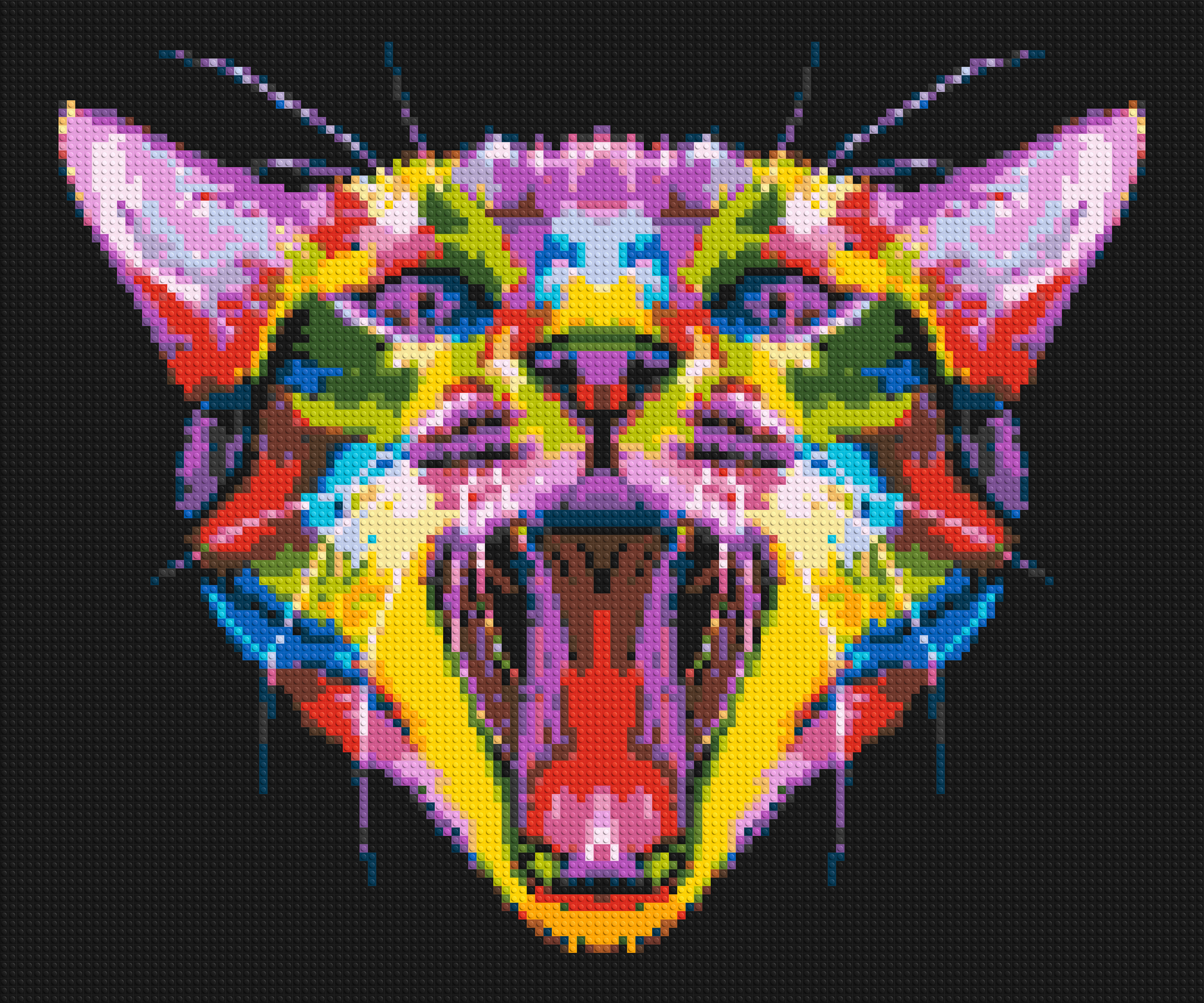 Meowing Cat Colourful Pop Art - Brick Art Mosaic Kit 6x5 large