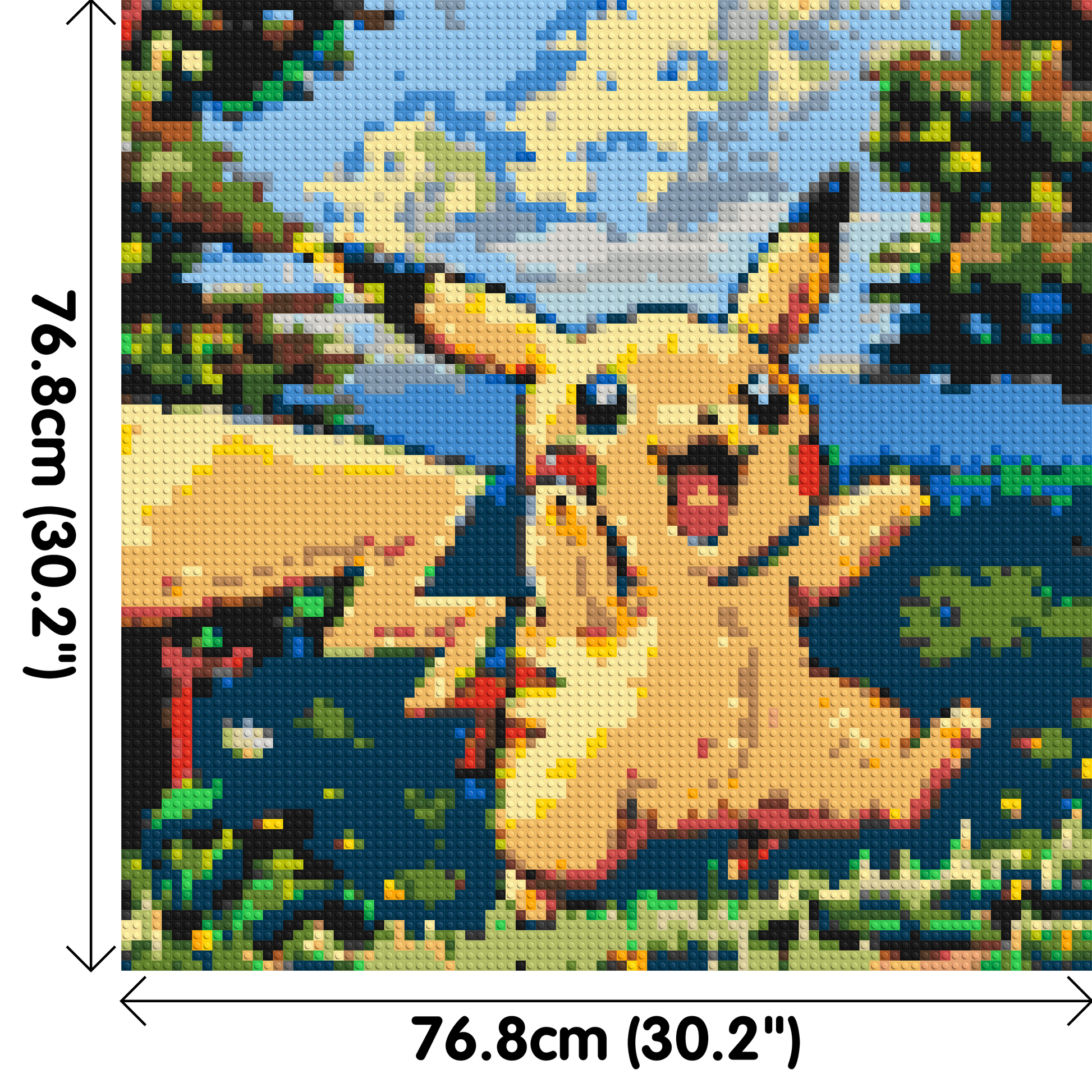 Pikachu - Brick Art Mosaic Kit 4x4 dimensions