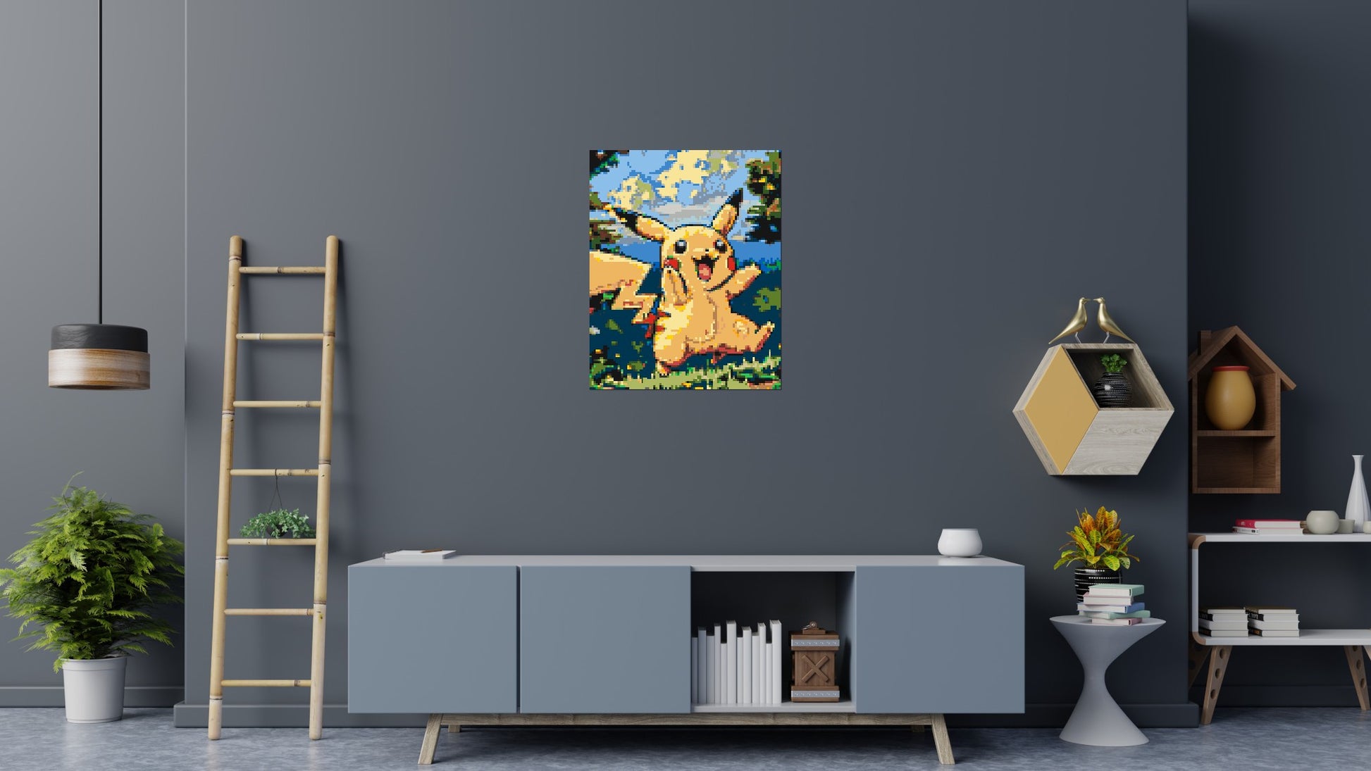Pikachu - Brick Art Mosaic Kit 4x5 scene
