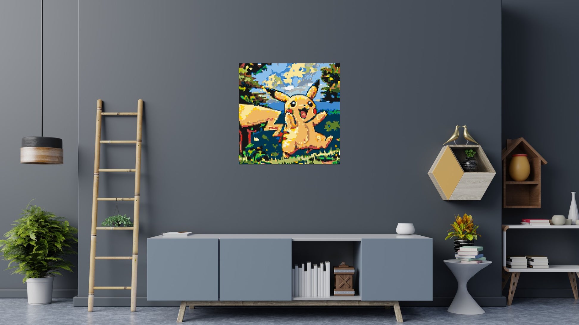 Pikachu - Brick Art Mosaic Kit 5x5 scene