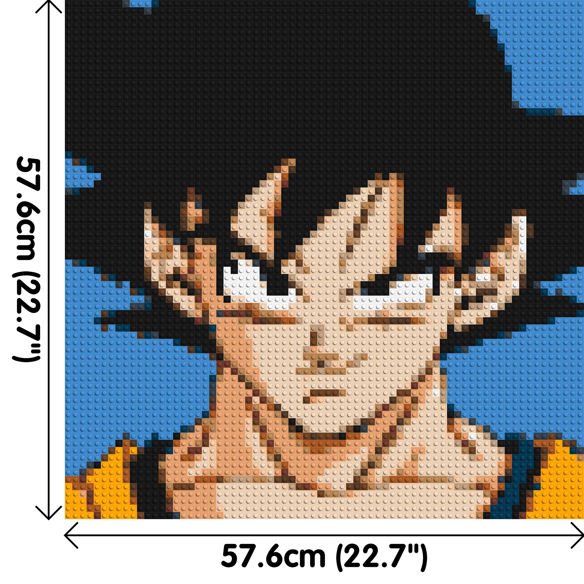 Goku - Brick Art Mosaic Kit 3x3 dimensions