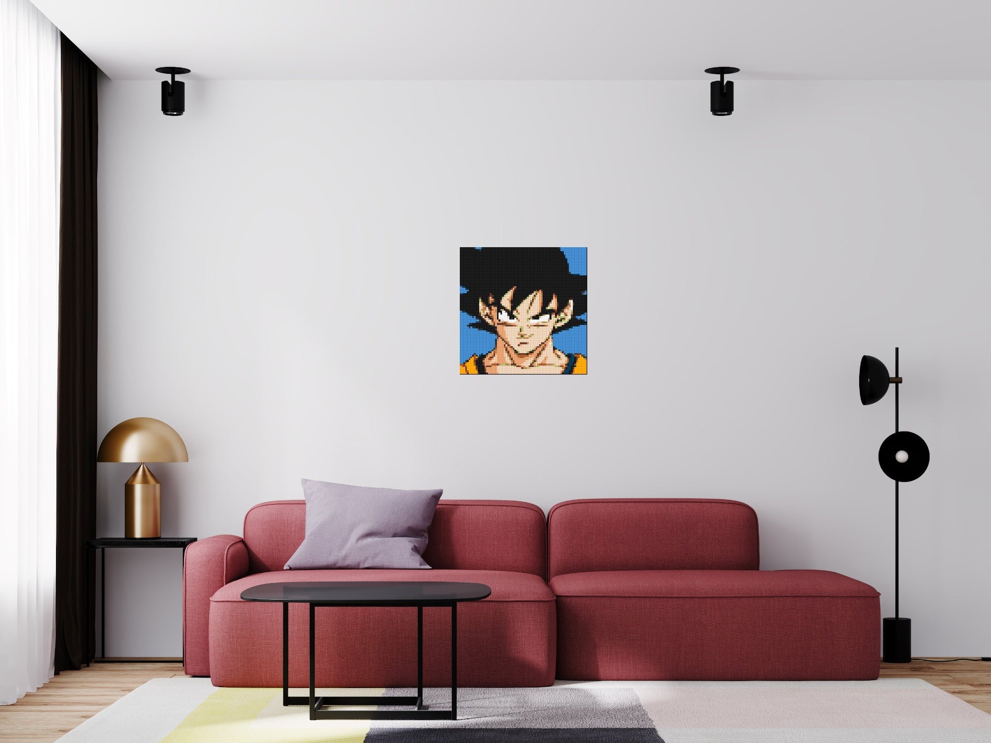 Goku - Brick Art Mosaic Kit 3x3 scene