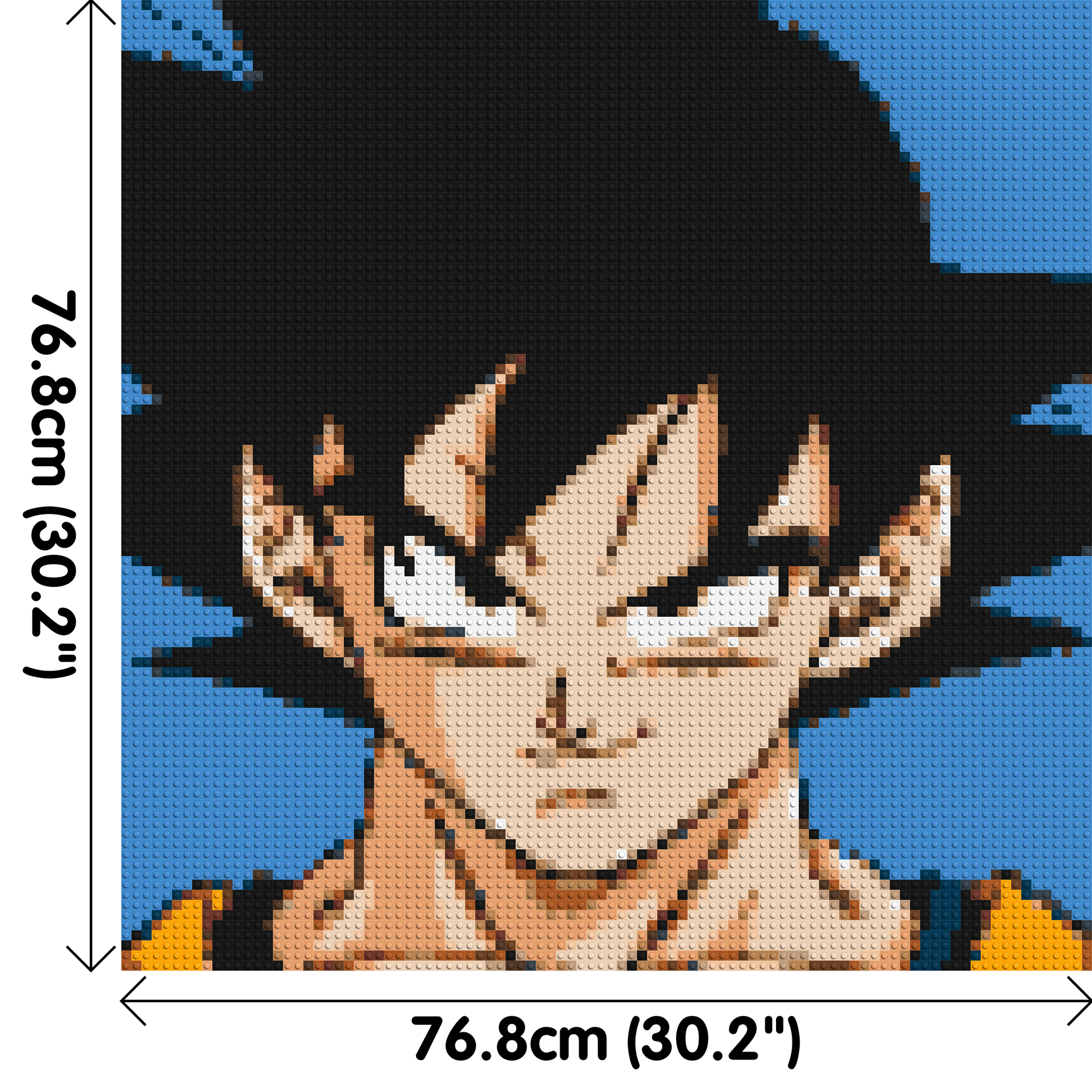 Goku - Brick Art Mosaic Kit 4x4 dimensions