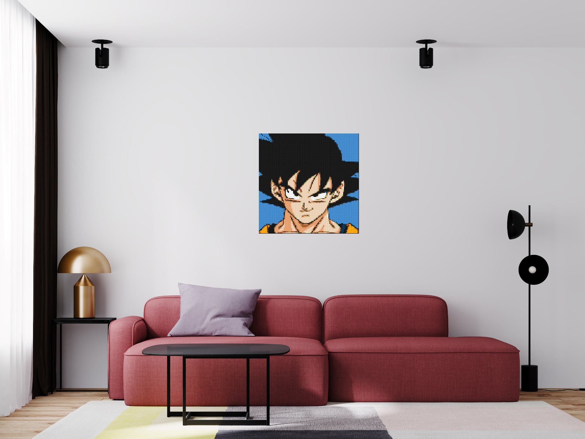 Goku - Brick Art Mosaic Kit 4x4 scene