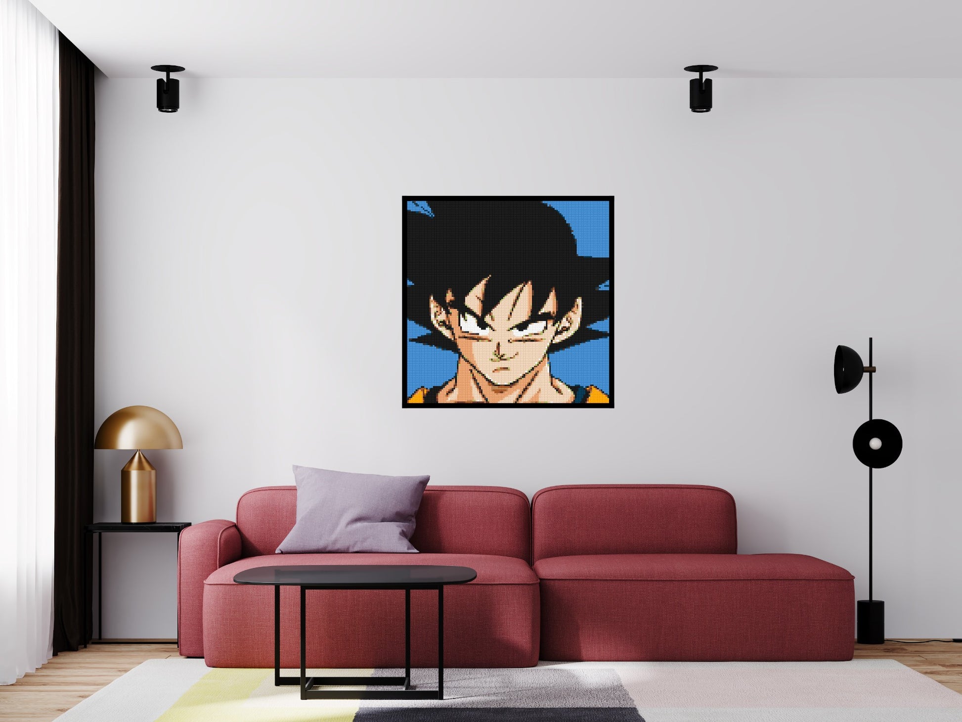 Goku - Brick Art Mosaic Kit 5x5 scene with frame