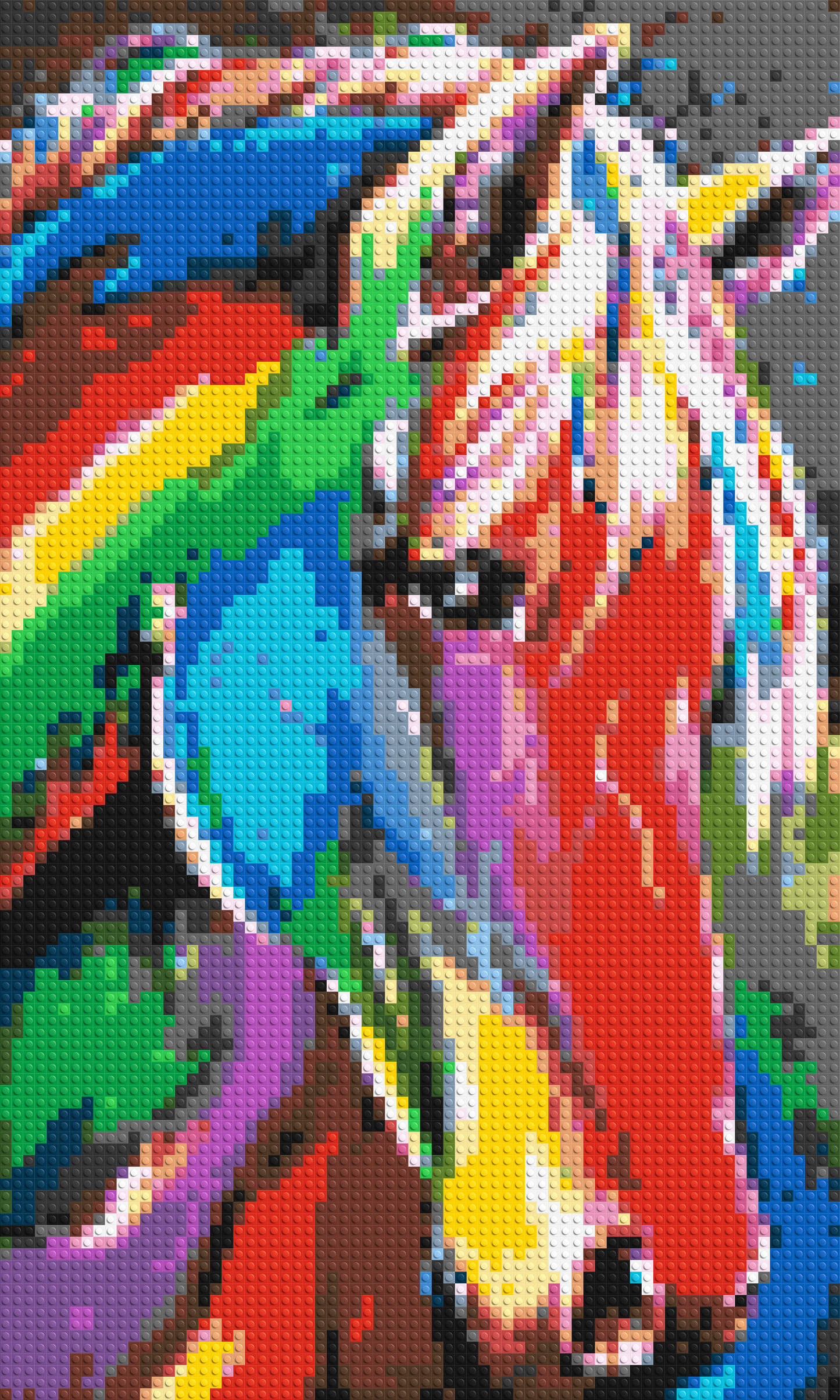Rainbow Horse Colourful Pop Art - Brick Art Mosaic Kit 3x5 large