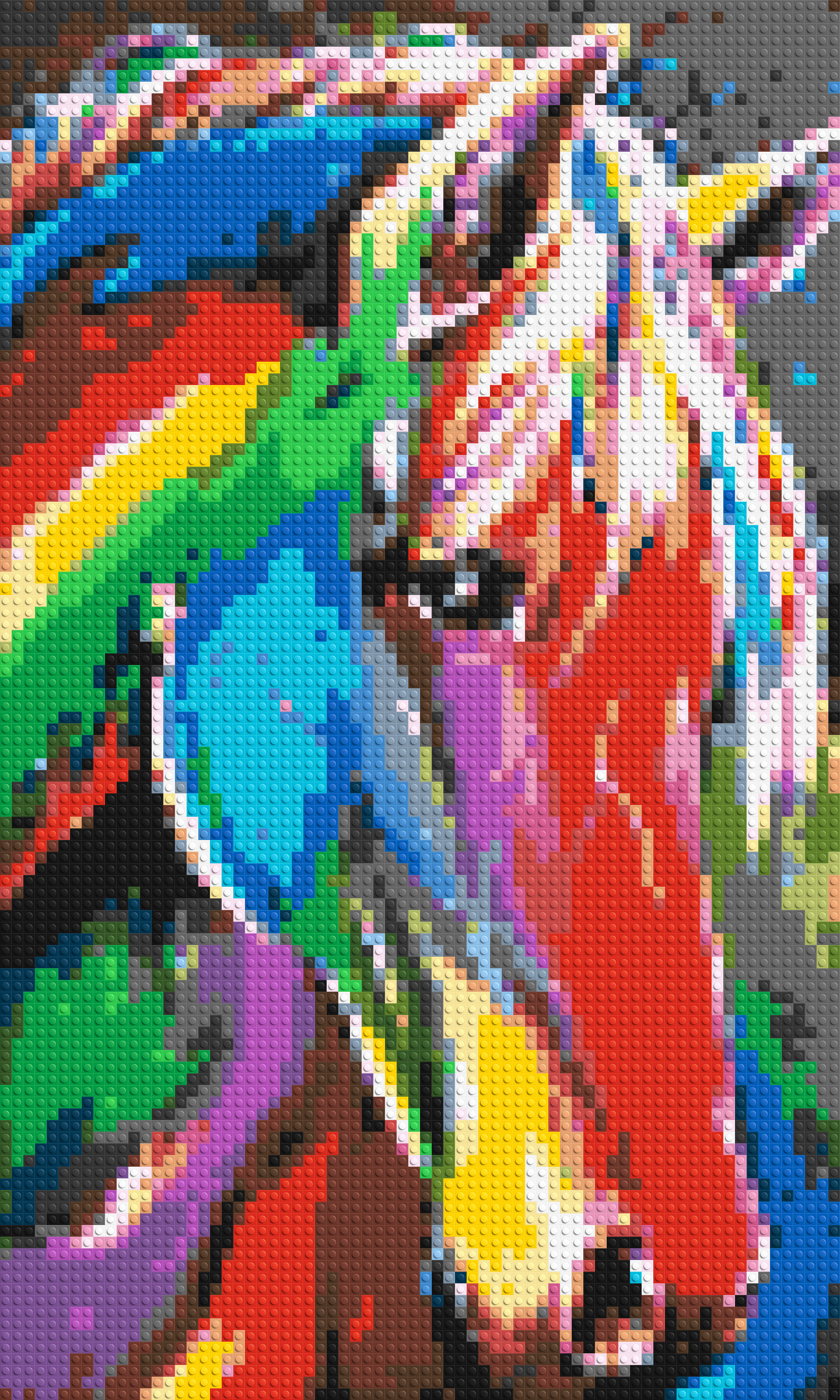 Rainbow Horse Colourful Pop Art - Brick Art Mosaic Kit 3x5 large