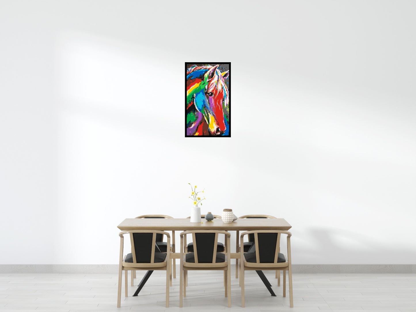 Rainbow Horse Colourful Pop Art - Brick Art Mosaic Kit 3x5 large