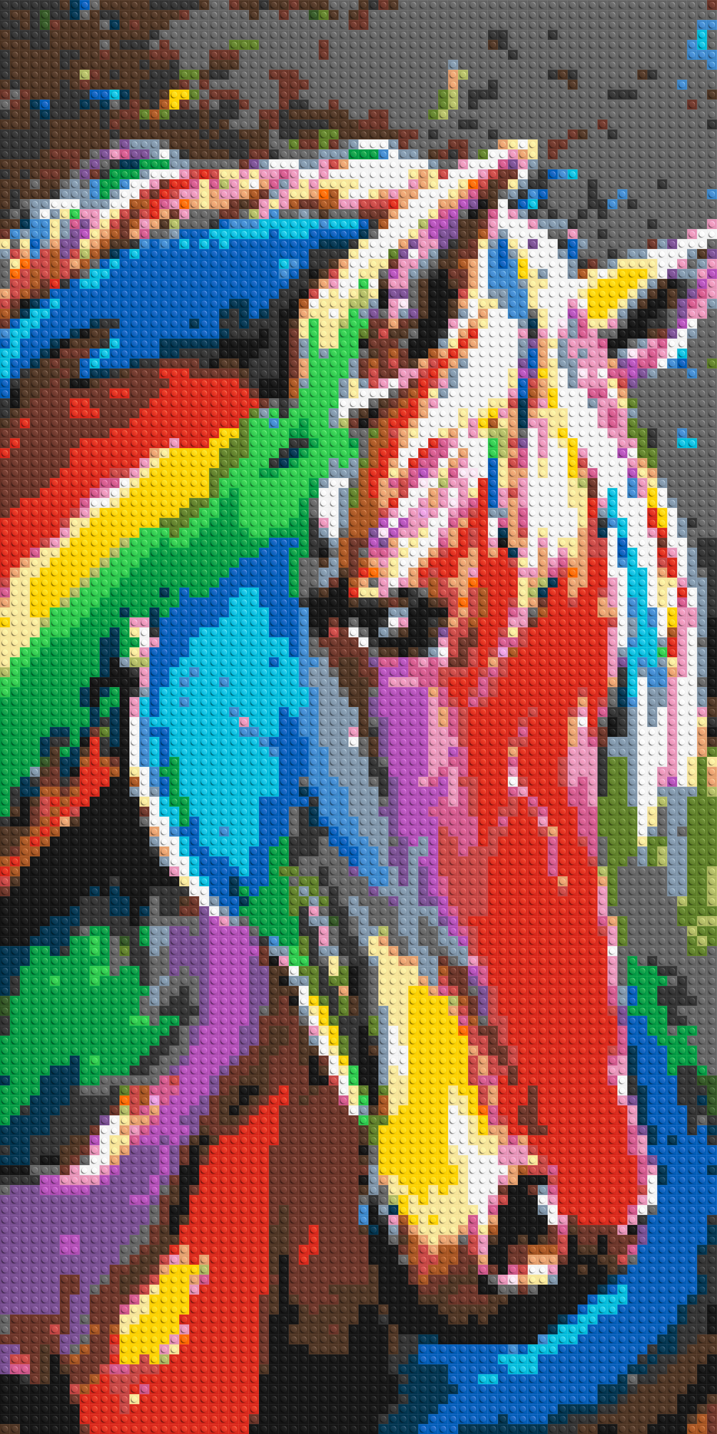 Rainbow Horse Colourful Pop Art - Brick Art Mosaic Kit 3x6 large