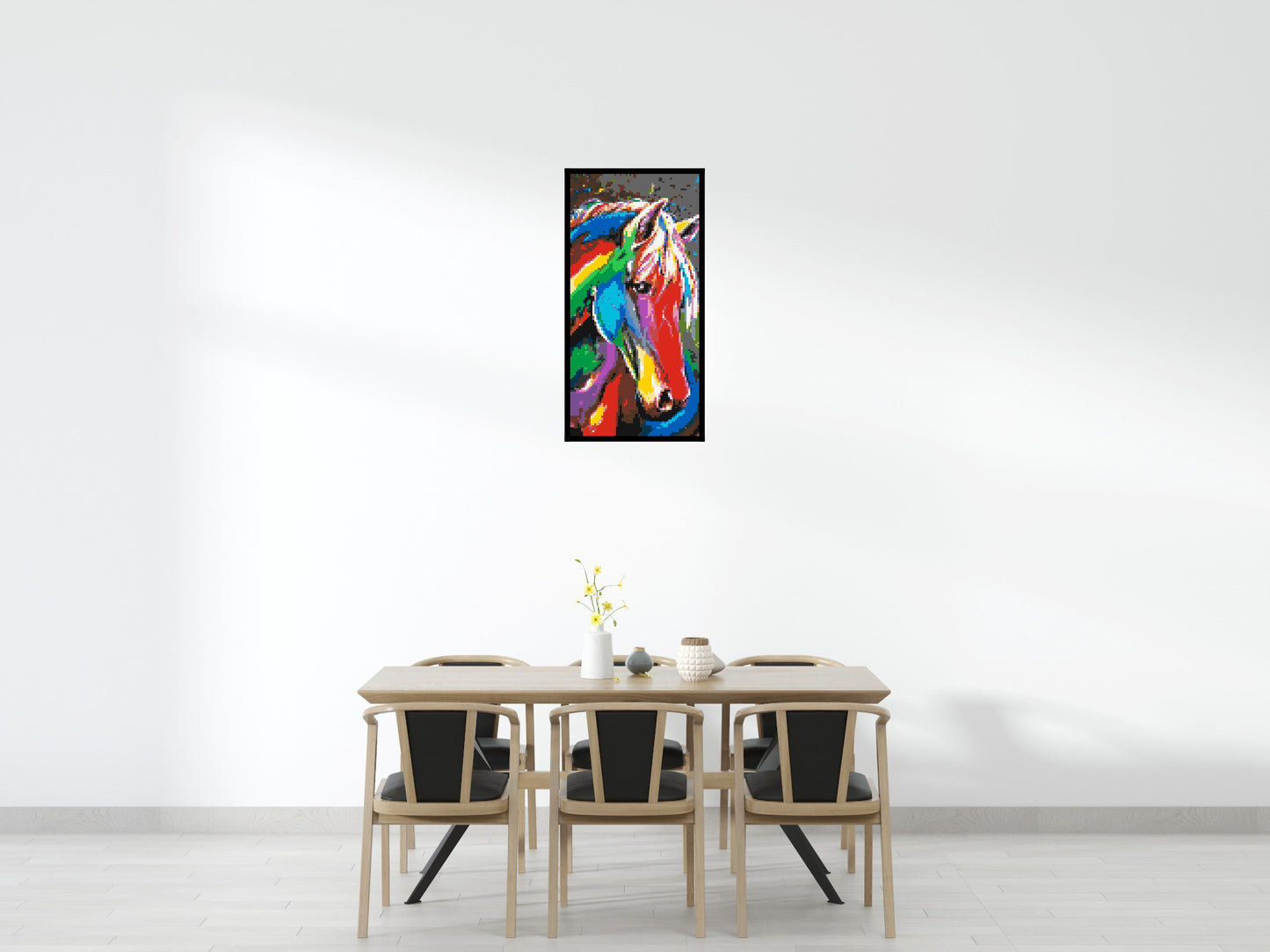 Rainbow Horse Colourful Pop Art - Brick Art Mosaic Kit 3x6 large