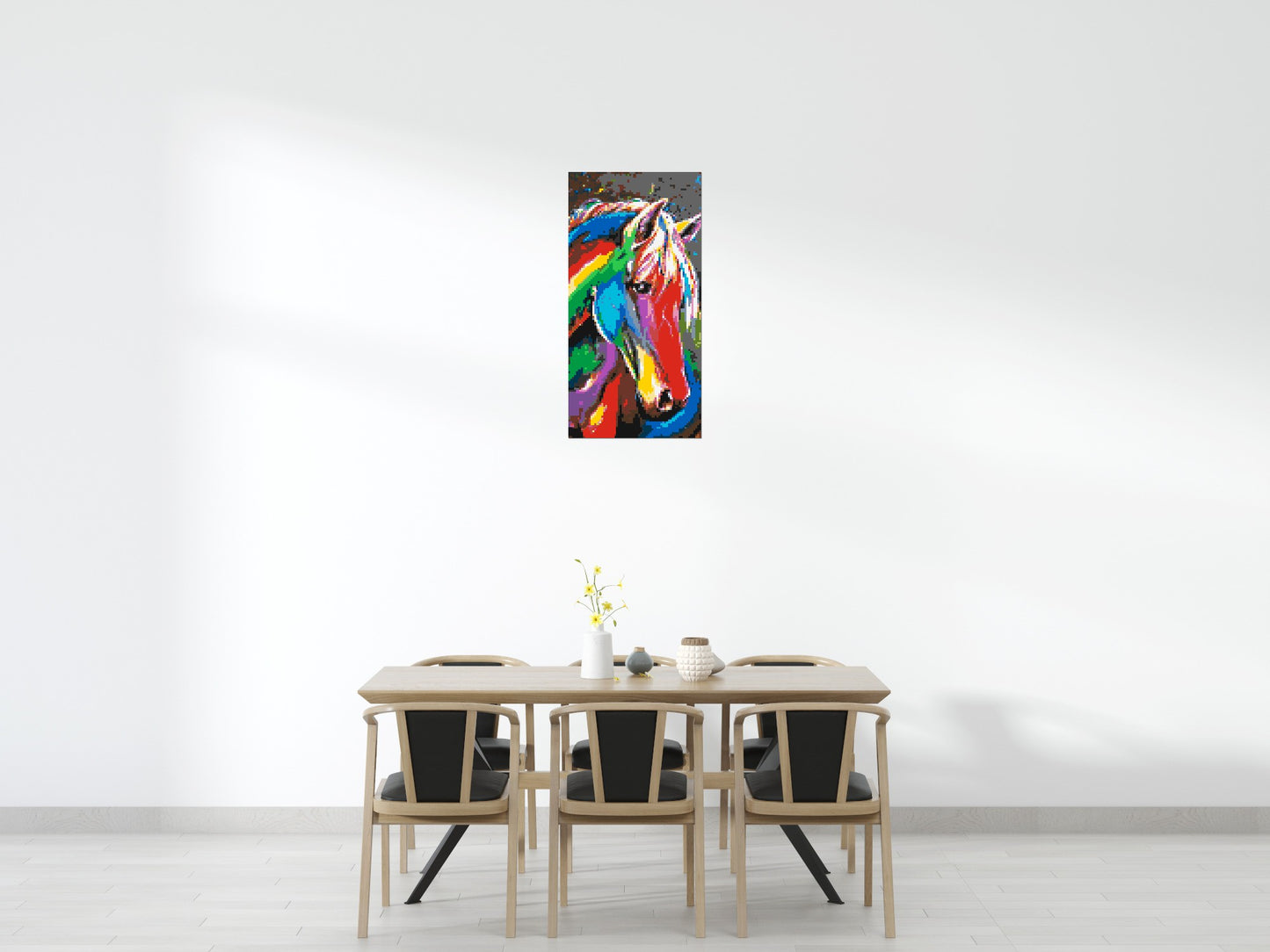 Rainbow Horse Colourful Pop Art - Brick Art Mosaic Kit 3x6 large