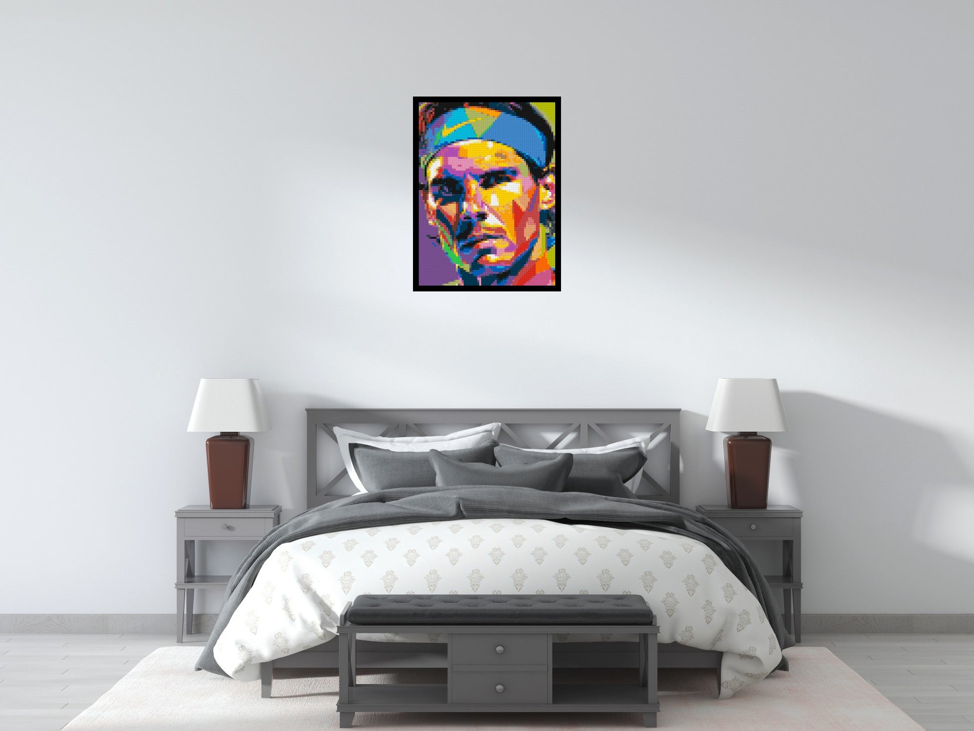 Rafael Nadal - Brick Art Mosaic Kit 3x4 scene with frame