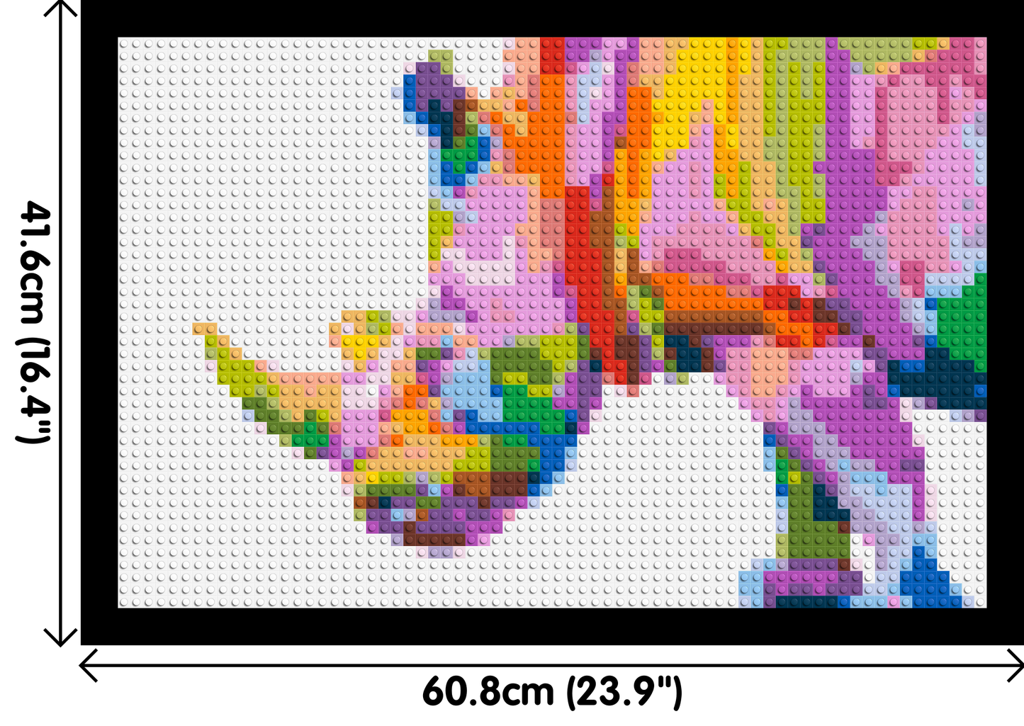 Rhinoceros Colourful Pop Art  - Brick Art Mosaic Kit 3x2 large