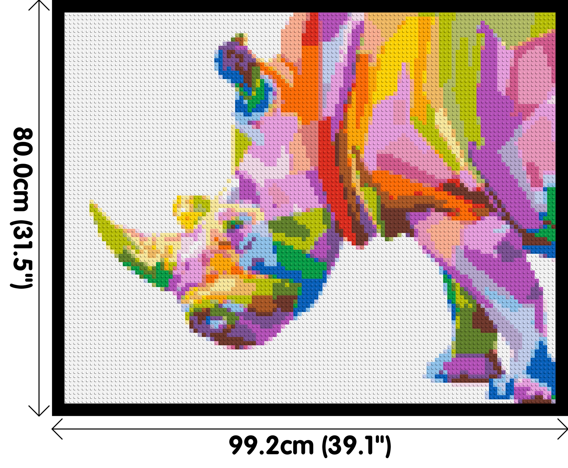 Rhinoceros Colourful Pop Art  - Brick Art Mosaic Kit 5x4 dimensions with frame