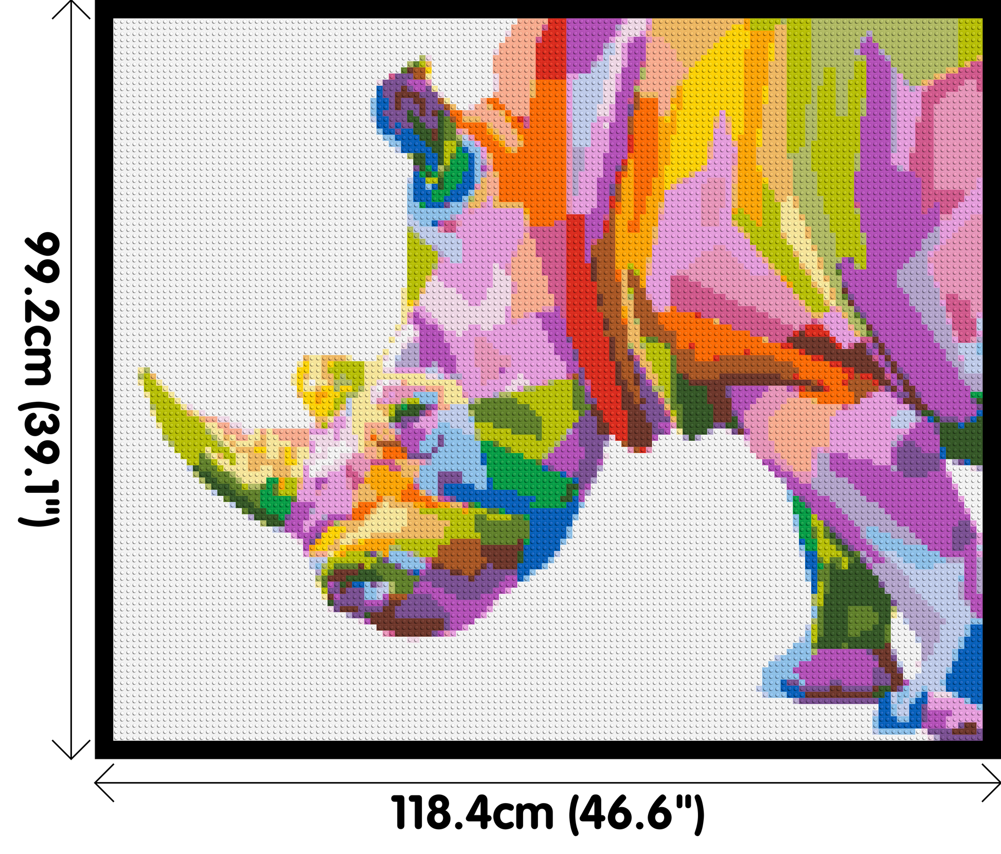 Rhinoceros Colourful Pop Art  - Brick Art Mosaic Kit 6x5 dimensions with frame