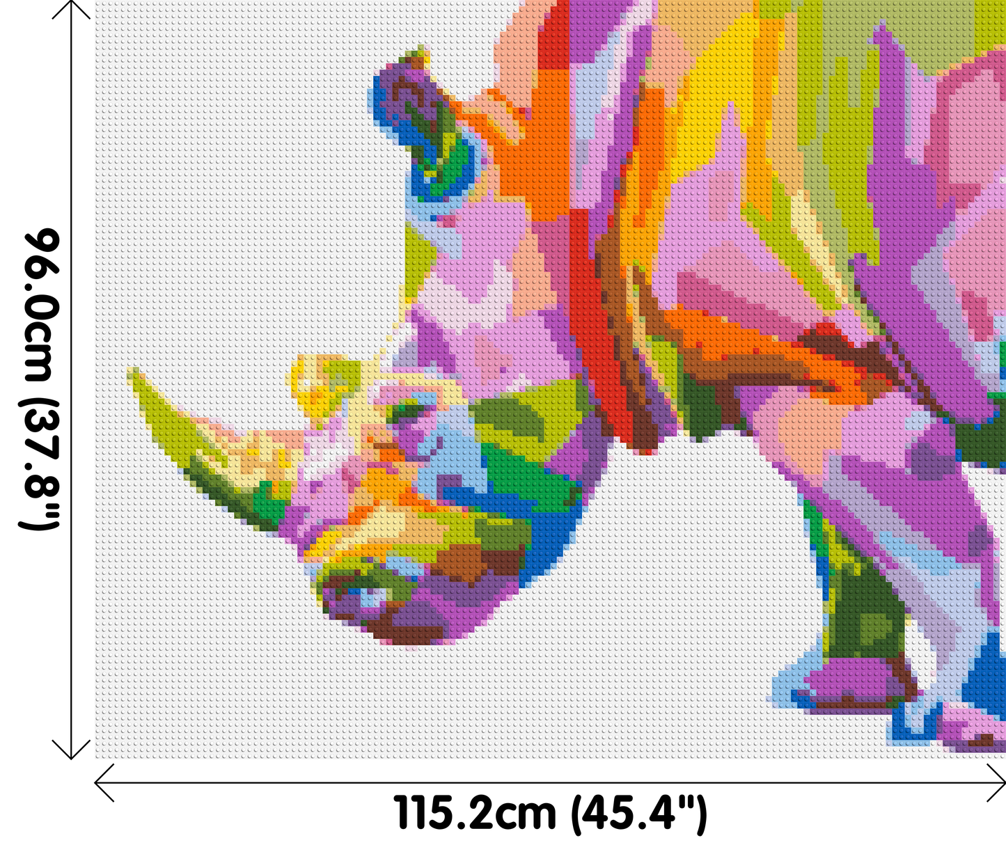 Rhinoceros Colourful Pop Art  - Brick Art Mosaic Kit 6x5 large