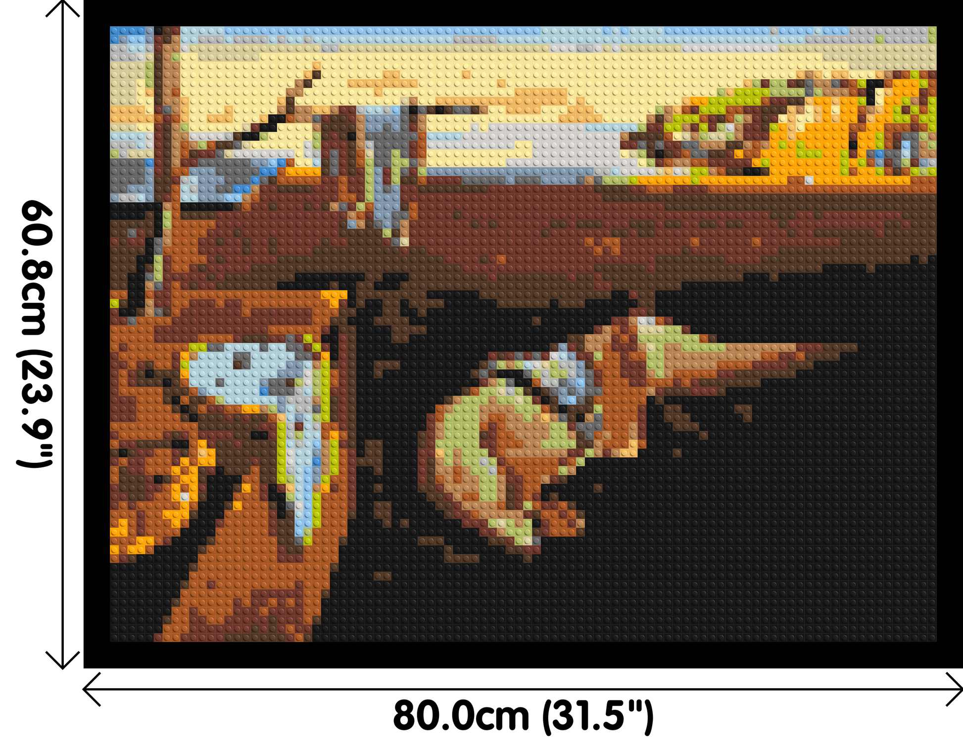 The Persistence of Memory by Salvador Dali - Brick Art Mosaic Kit 4x3 dimensions with frame