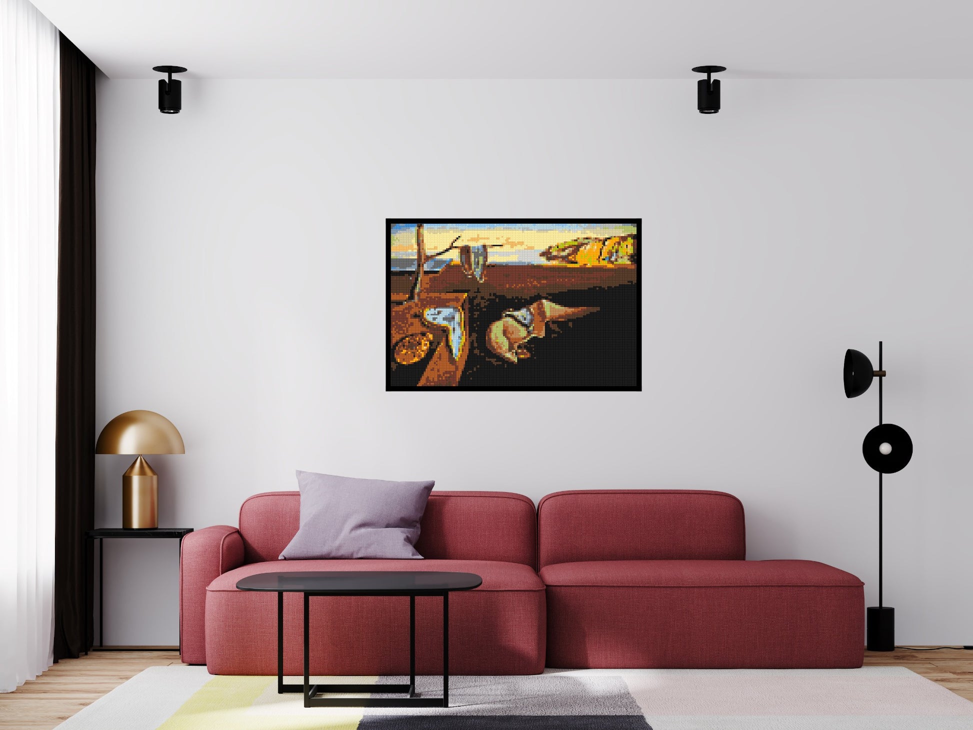 The Persistence of Memory by Salvador Dali - Brick Art Mosaic Kit 6x4 scene with frame