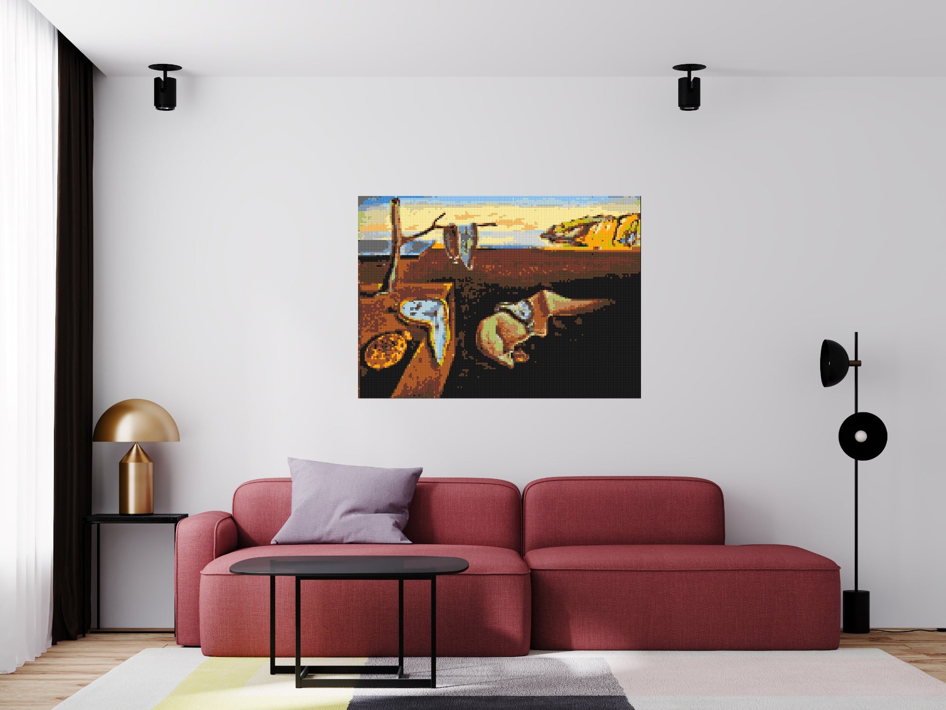 The Persistence of Memory by Salvador Dali - Brick Art Mosaic Kit 7x5 scene