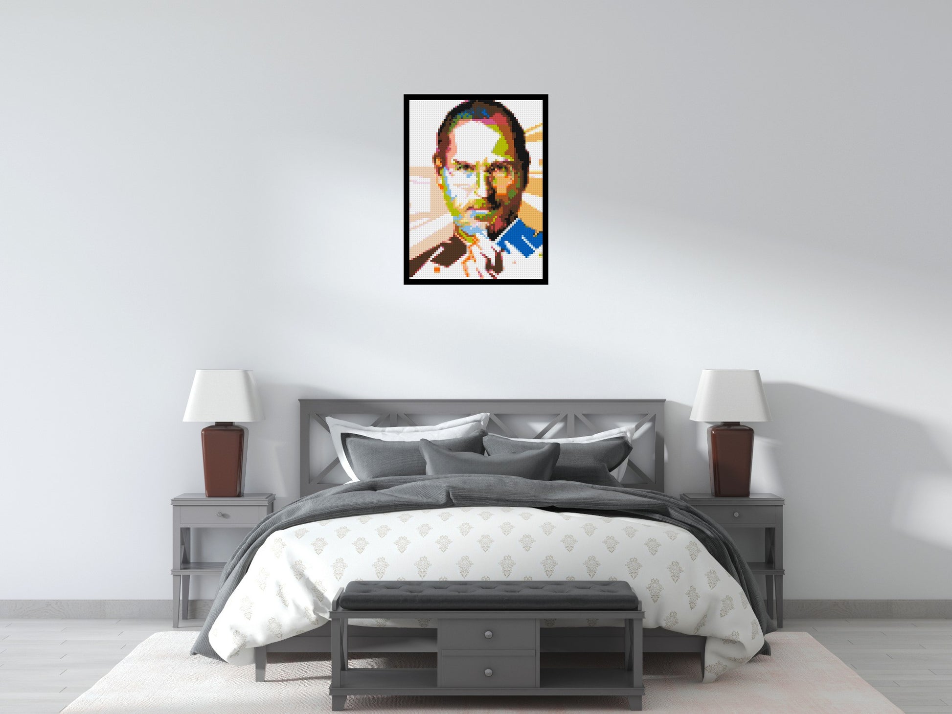 Steve Jobs - Brick Art Mosaic Kit 3x4 scene with frame