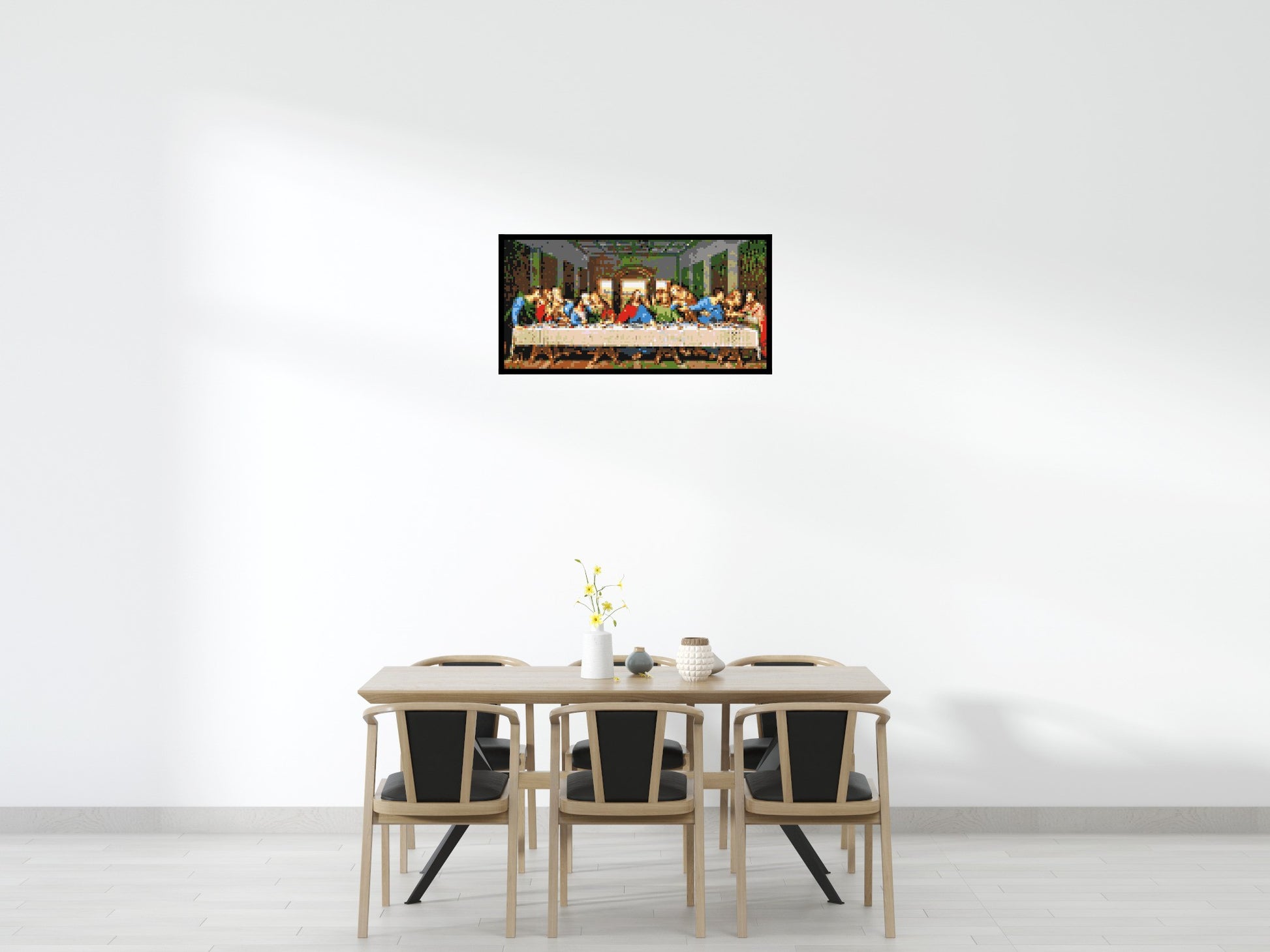 The Last Supper by Leonardo Da Vinci - Brick Art Mosaic Kit 6x3 scene with frame