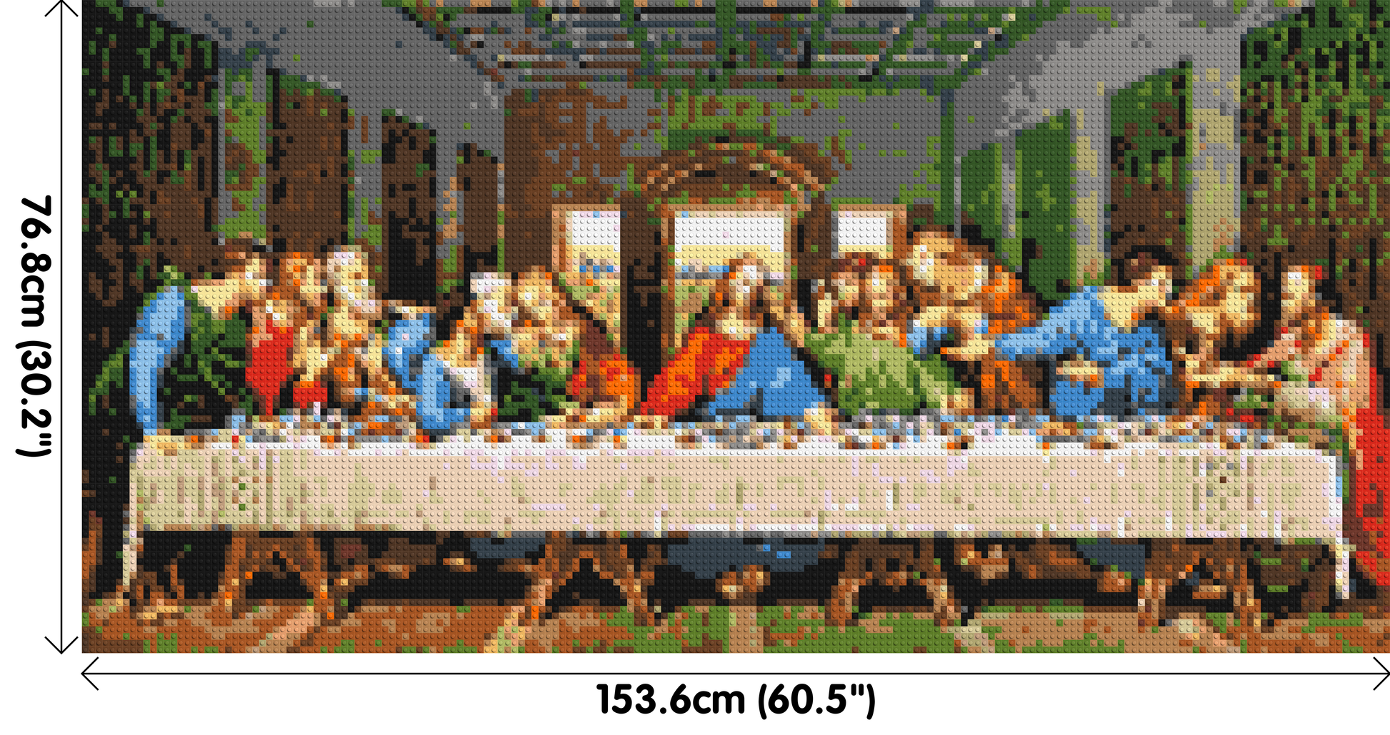 The Last Supper by Leonardo Da Vinci - Brick Art Mosaic Kit 8x4 dimensions