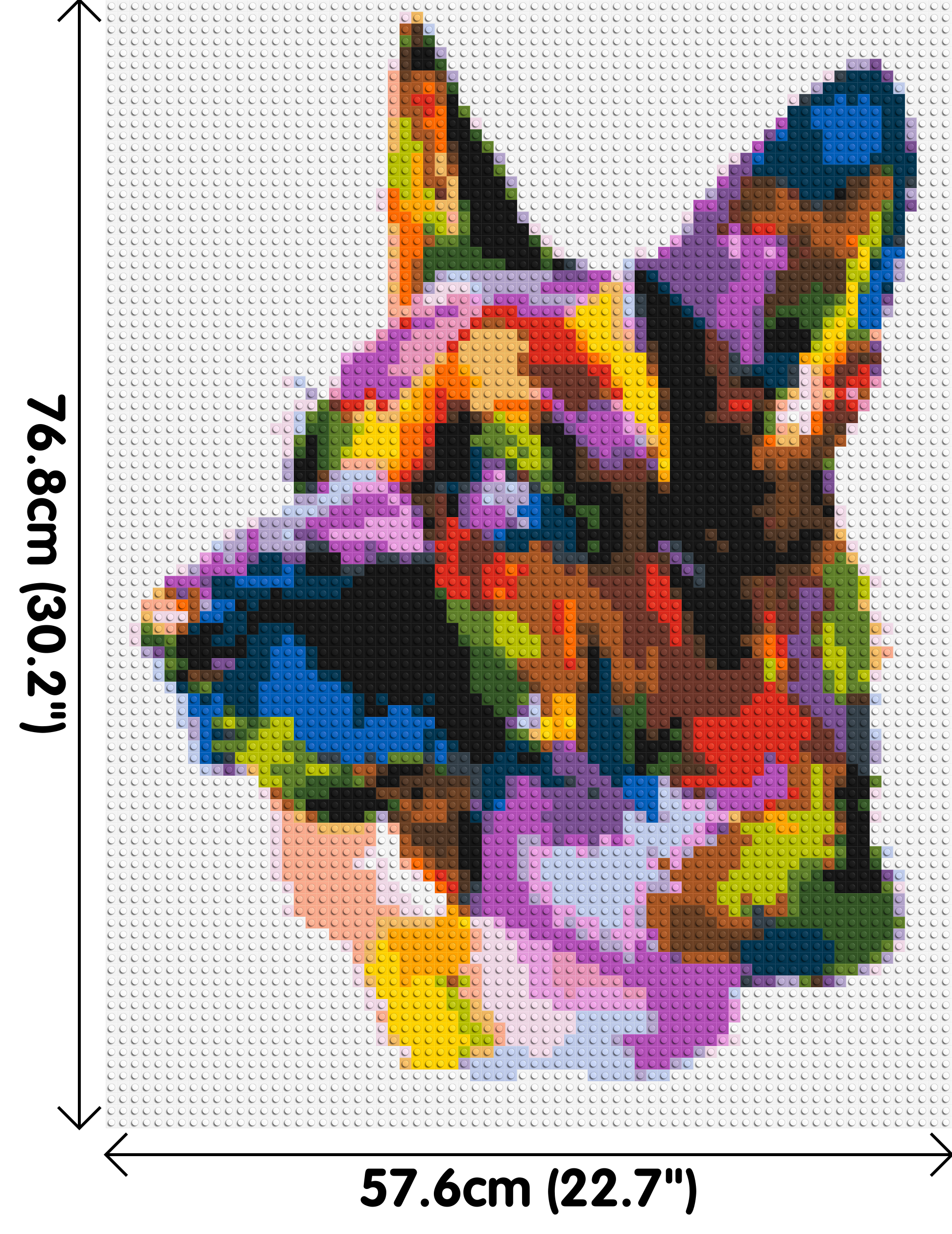 German Shepherd Colourful Pop Art - Brick Art Mosaic Kit 3x4 dimensions