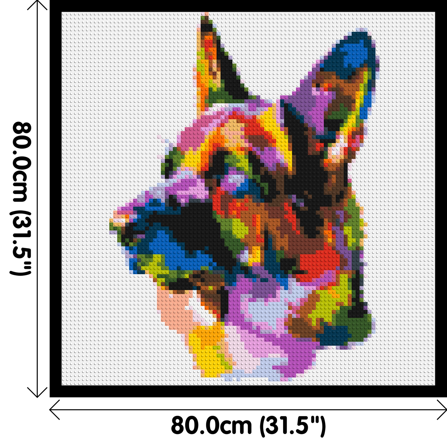 German Shepherd Colourful Pop Art - Brick Art Mosaic Kit 4x4 large