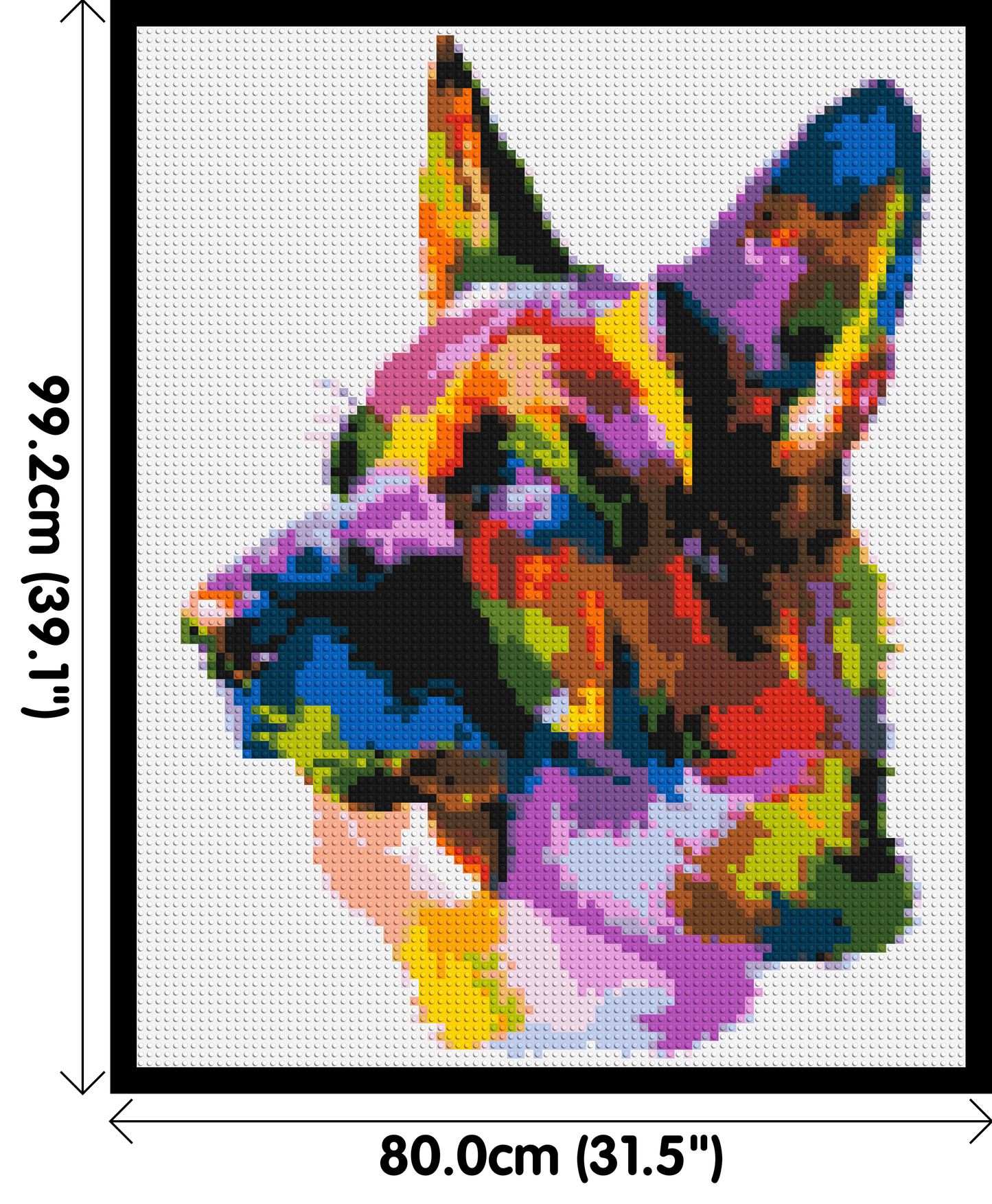 German Shepherd Colourful Pop Art - Brick Art Mosaic Kit 4x5 large