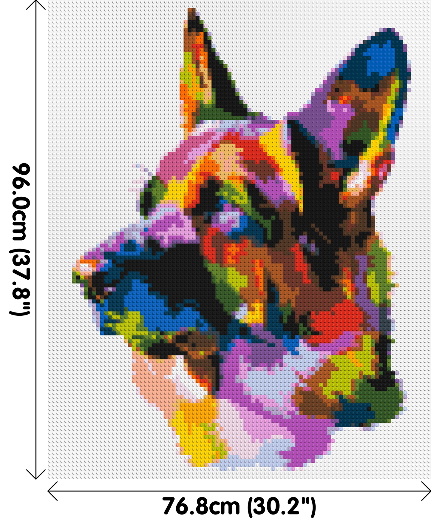 German Shepherd Colourful Pop Art - Brick Art Mosaic Kit 4x5 large