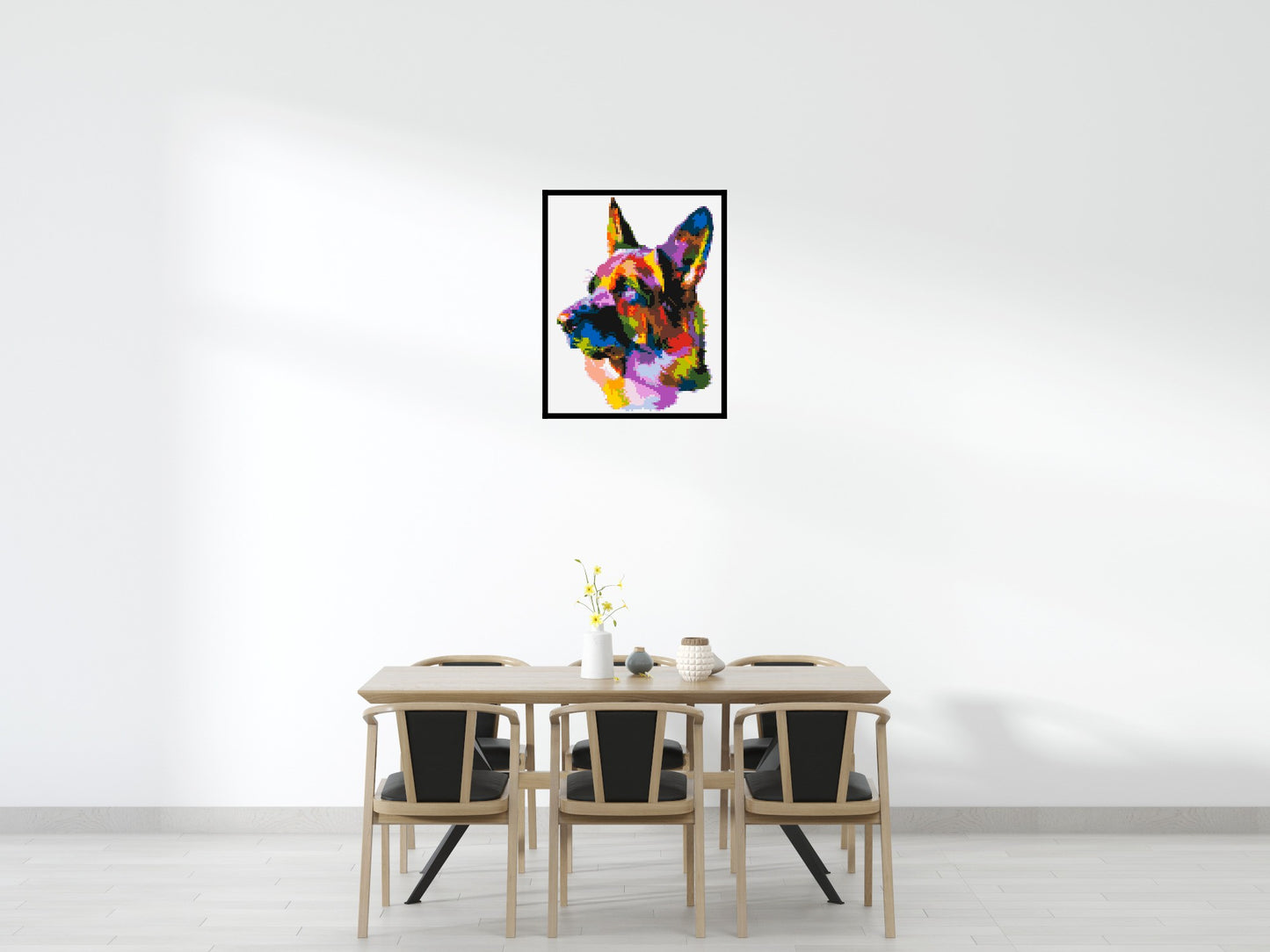 German Shepherd Colourful Pop Art - Brick Art Mosaic Kit 4x5 large