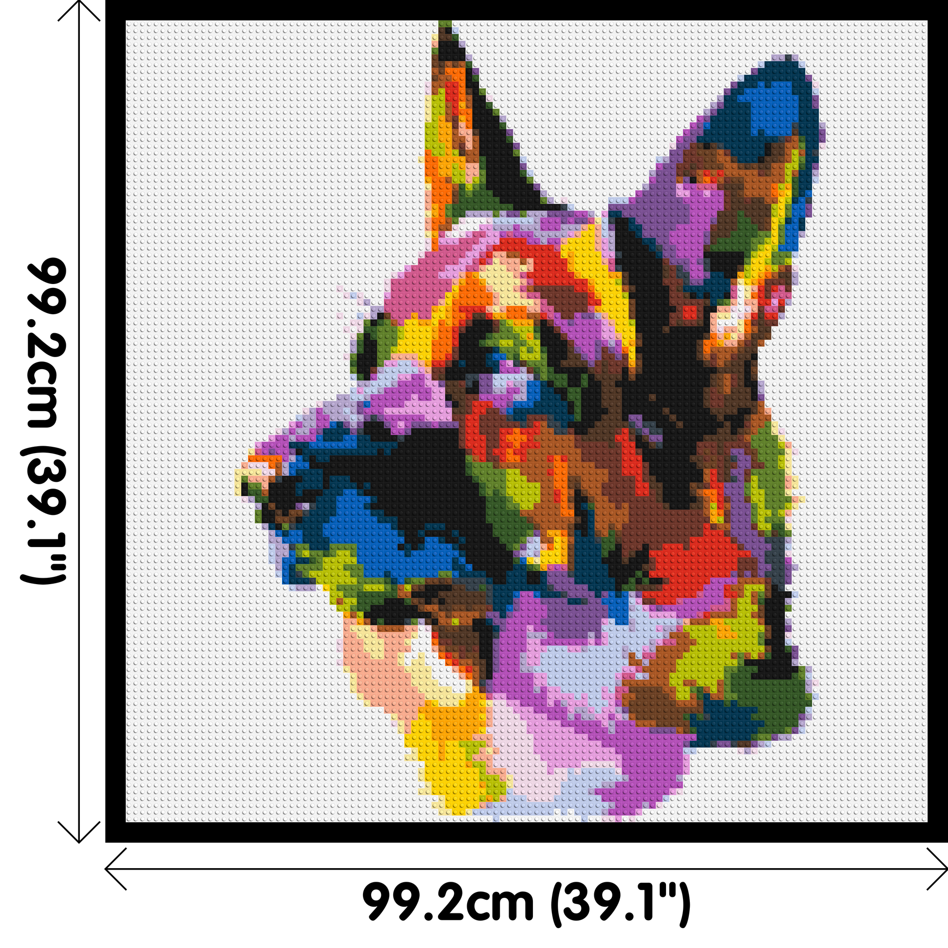 German Shepherd Colourful Pop Art - Brick Art Mosaic Kit 5x5 dimensions with frame