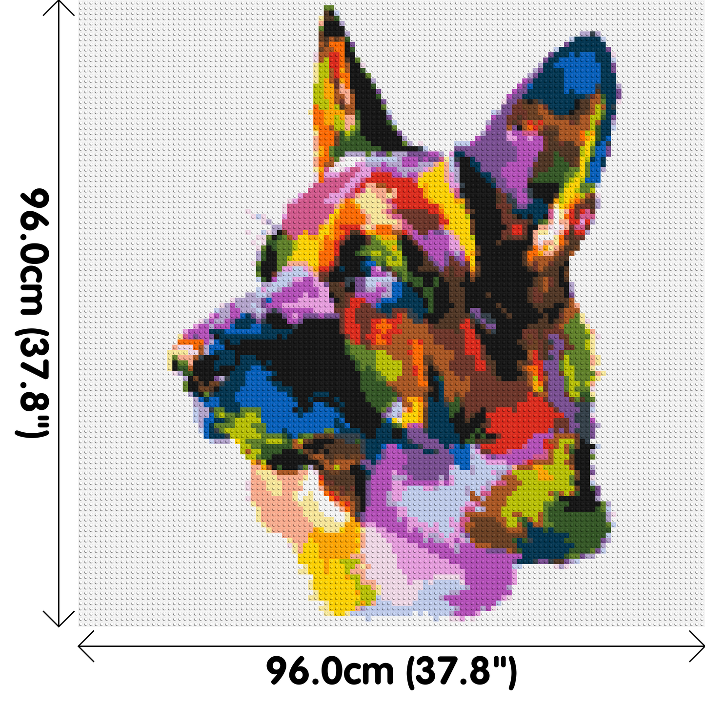 German Shepherd Colourful Pop Art - Brick Art Mosaic Kit 5x5 large