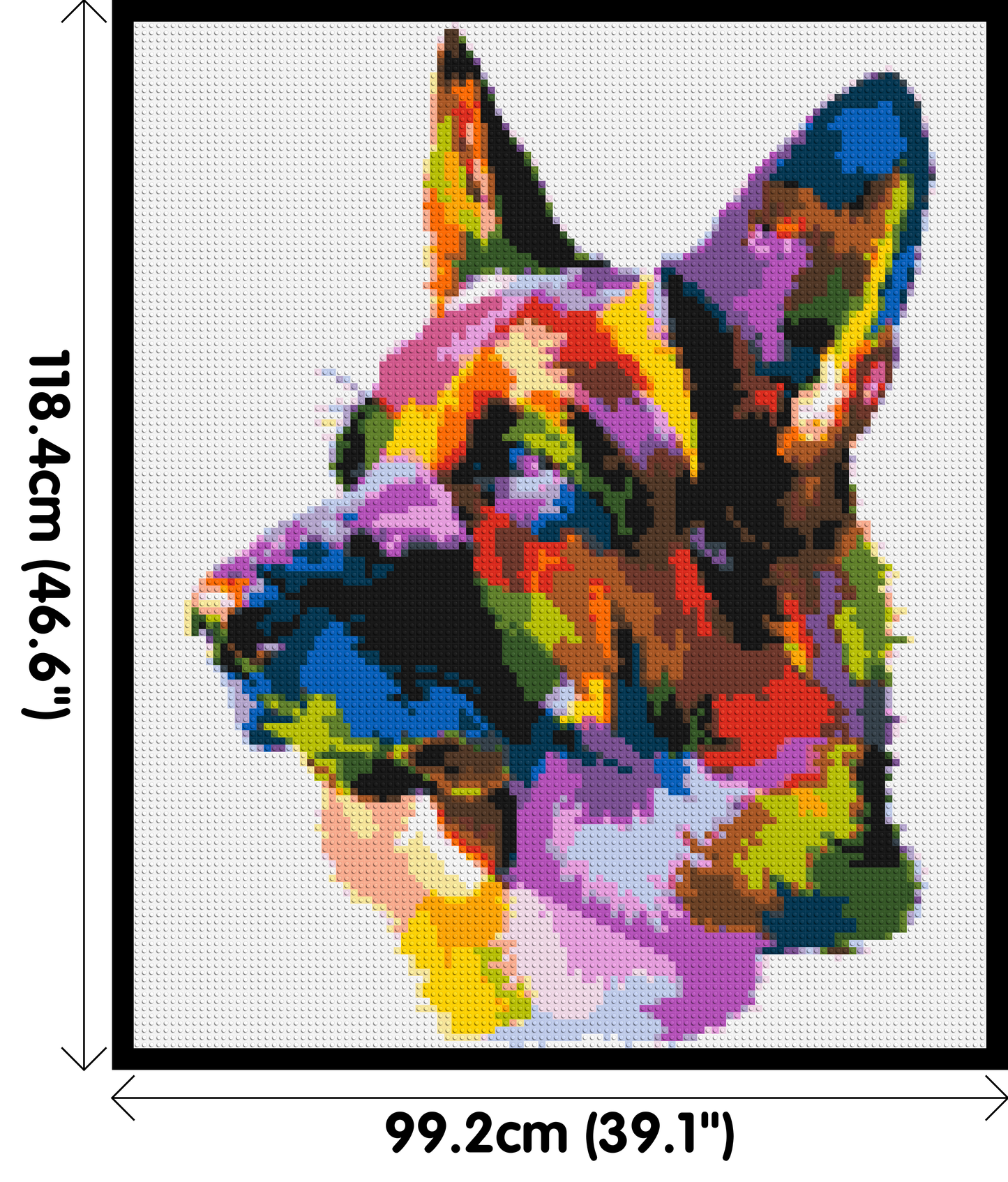 German Shepherd Colourful Pop Art - Brick Art Mosaic Kit 5x6 large