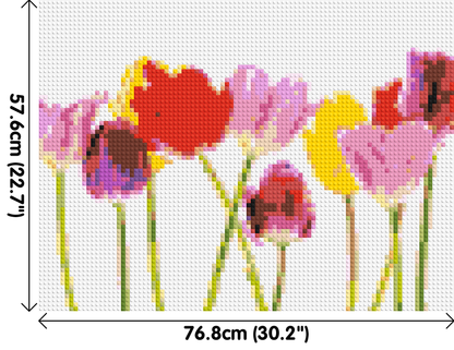 Colourful Tulips - Brick Art Mosaic Kit 4x3 large