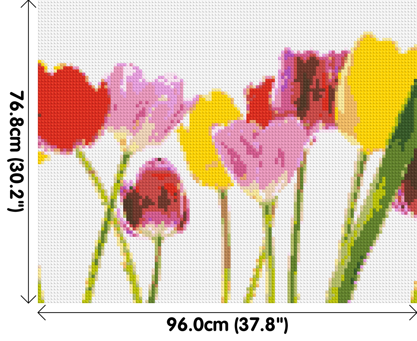 Colourful Tulips - Brick Art Mosaic Kit 5x4 large