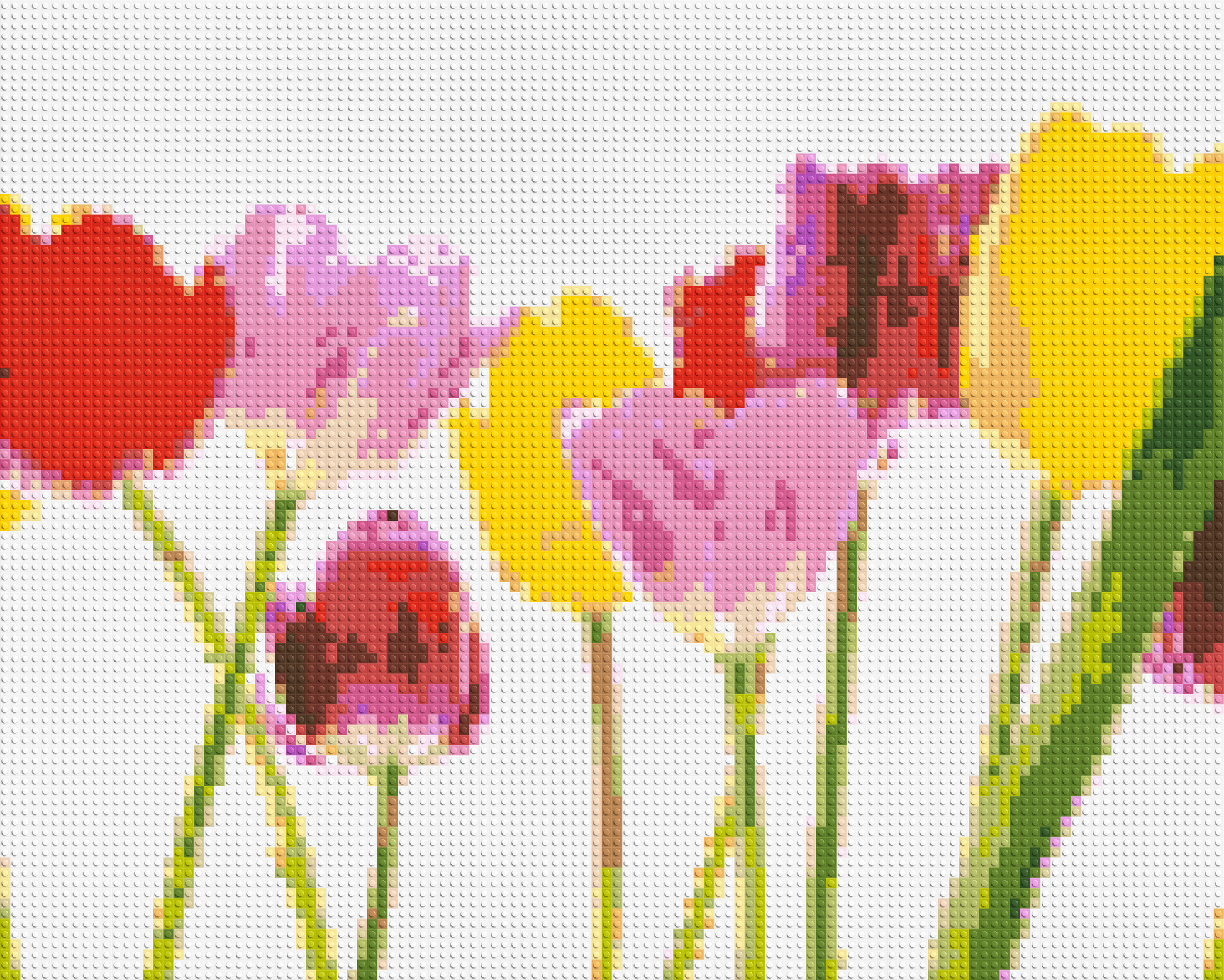 Colourful Tulips - Brick Art Mosaic Kit 5x4 large