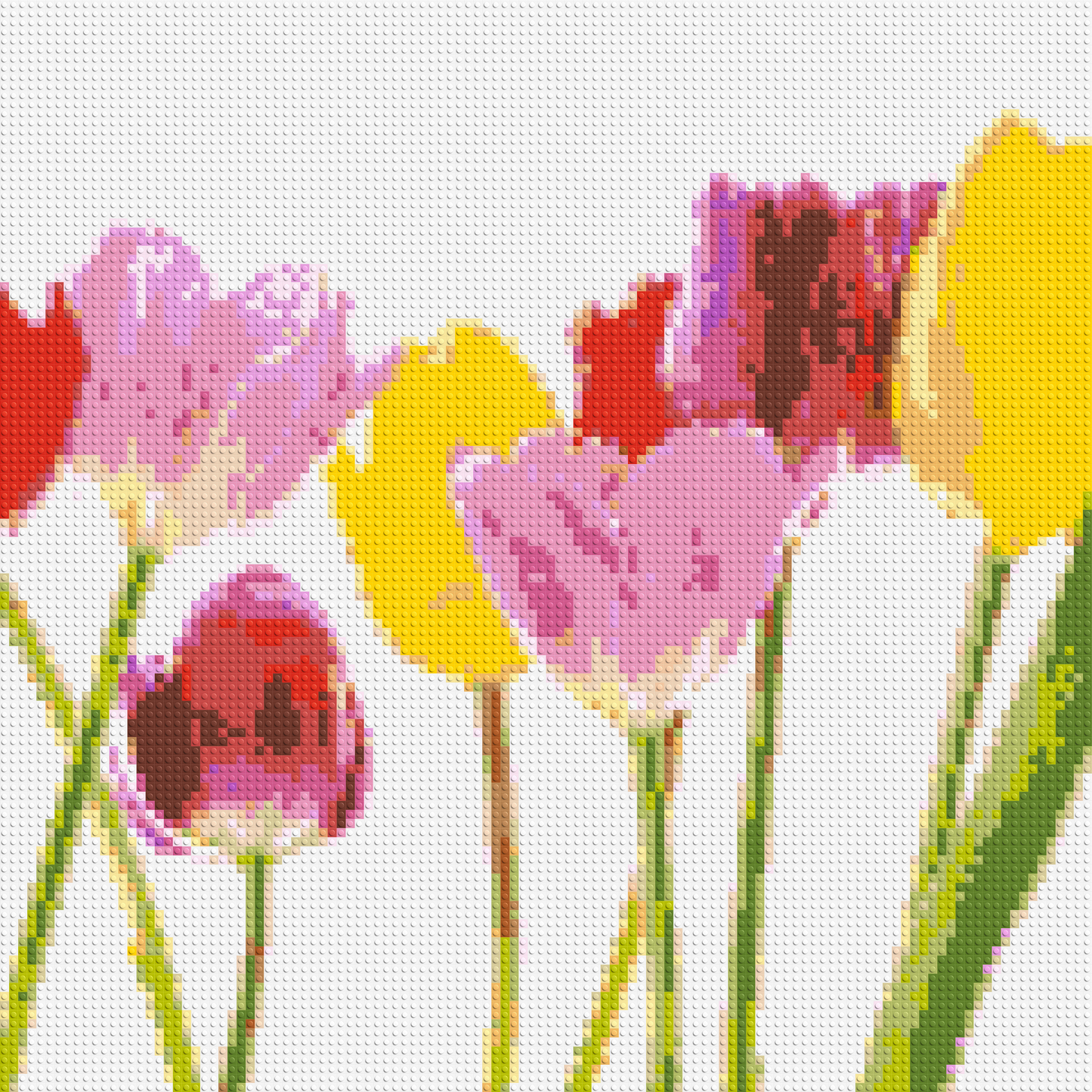 Colourful Tulips - Brick Art Mosaic Kit 5x5 large