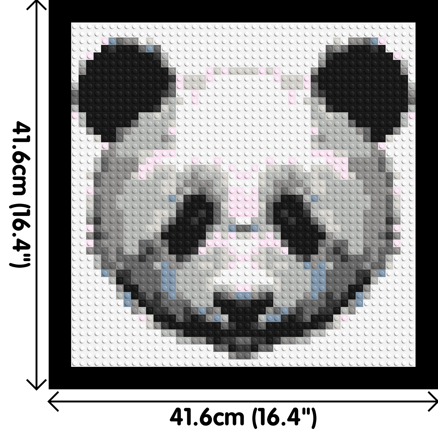 Panda - Brick Art Mosaic Kit 2x2 dimensions with frame