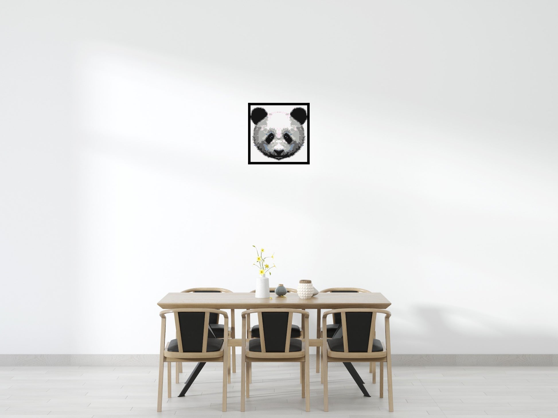 Panda - Brick Art Mosaic Kit 3x3 scene with frame