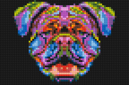 British Bulldog Colourful Pop Art - Brick Art Mosaic Kit 3x2 large