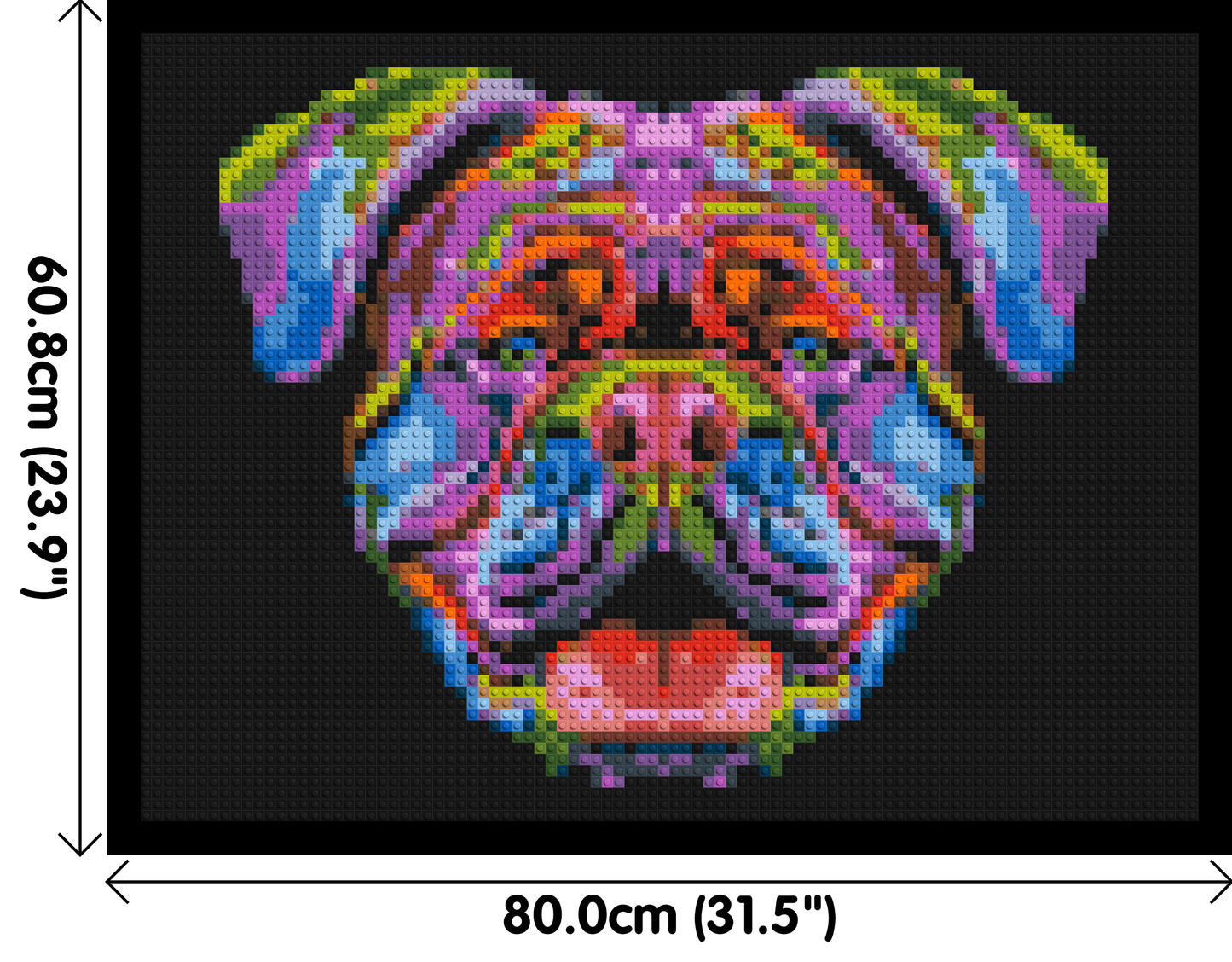 British Bulldog Colourful Pop Art - Brick Art Mosaic Kit 4x3 large