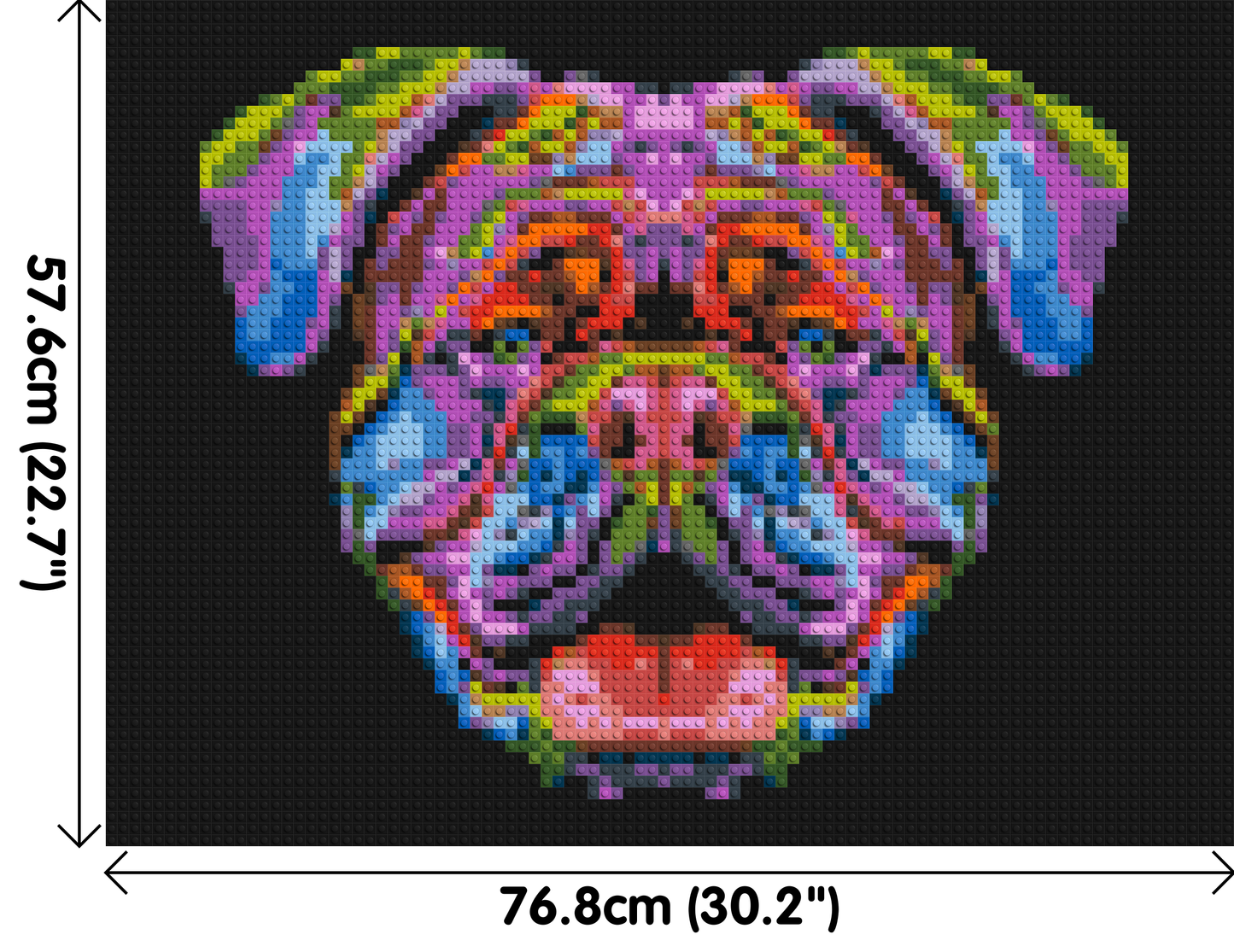 British Bulldog Colourful Pop Art - Brick Art Mosaic Kit 4x3 large