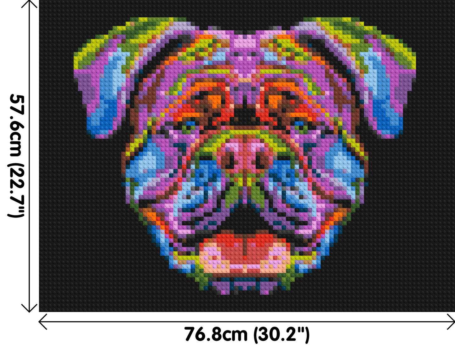 British Bulldog Colourful Pop Art - Brick Art Mosaic Kit 4x3 large