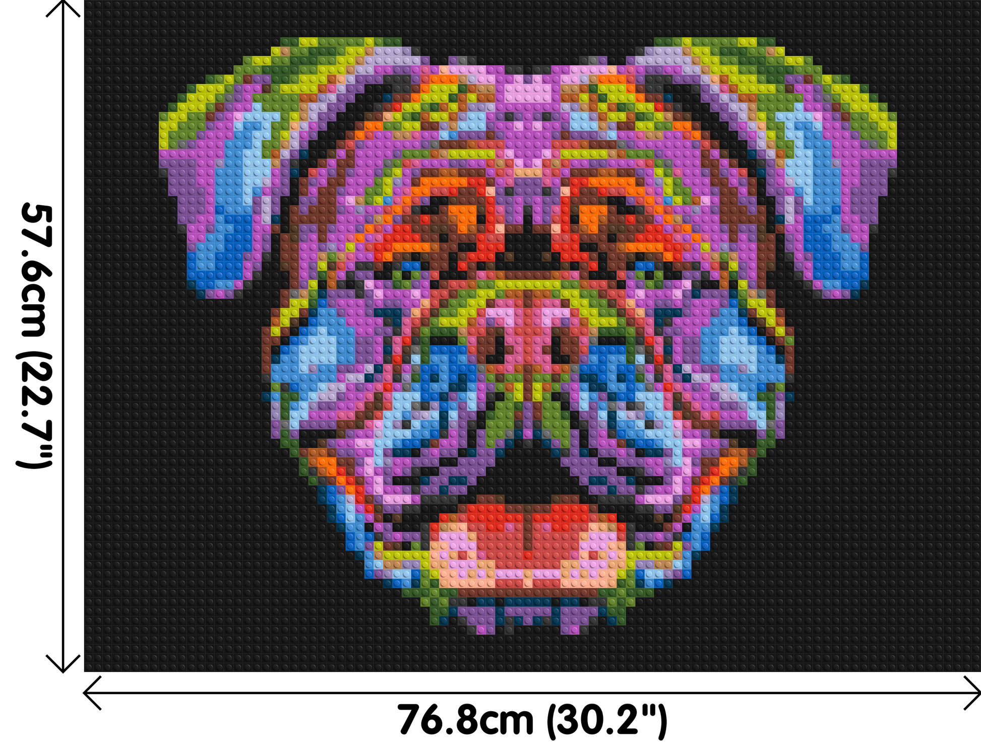 British Bulldog Colourful Pop Art - Brick Art Mosaic Kit 4x3 dimensions